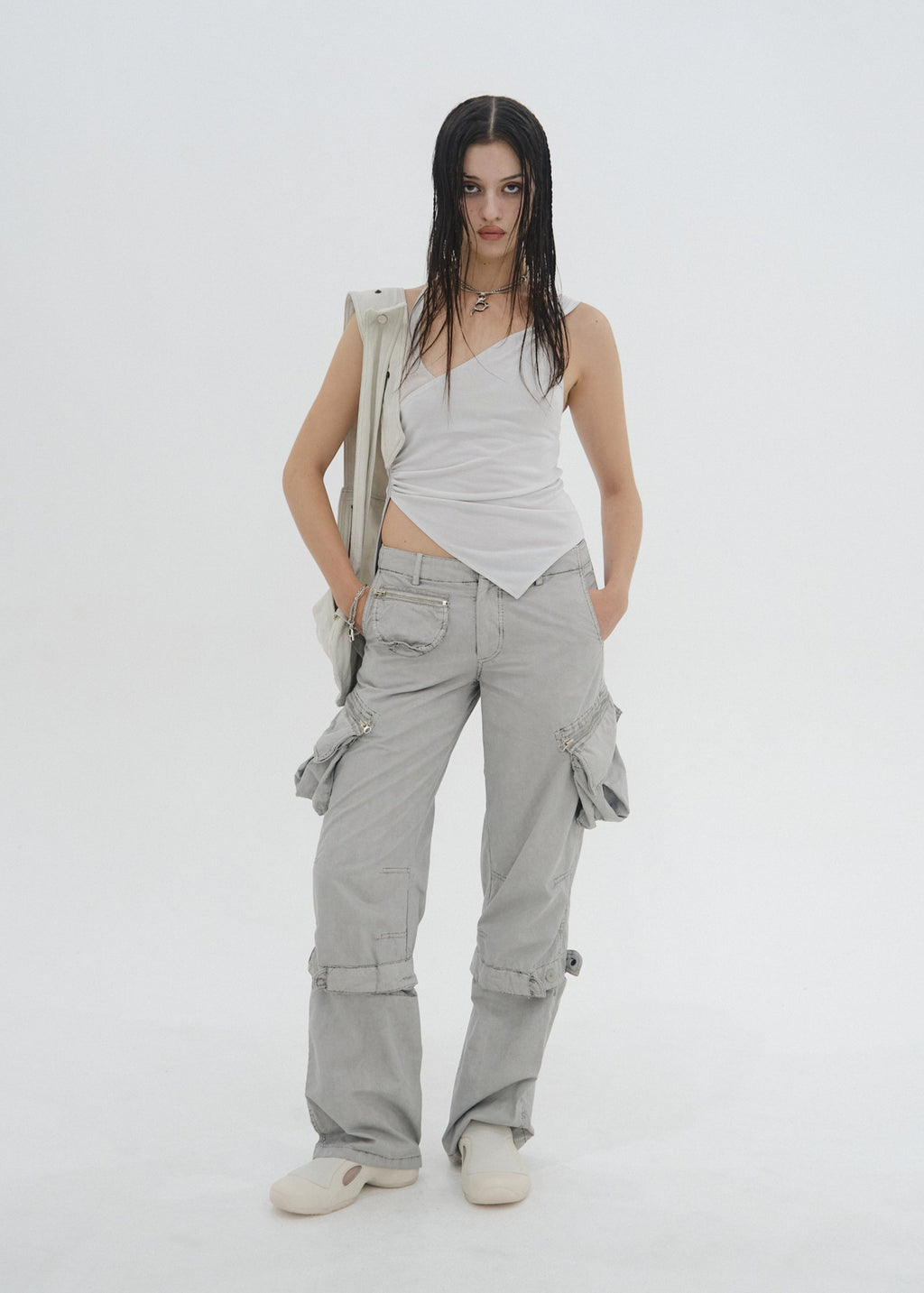 Hyein Seo - Tied Slip Top (Mist Grey) product image 1 | TRAB K-Fashion Australia