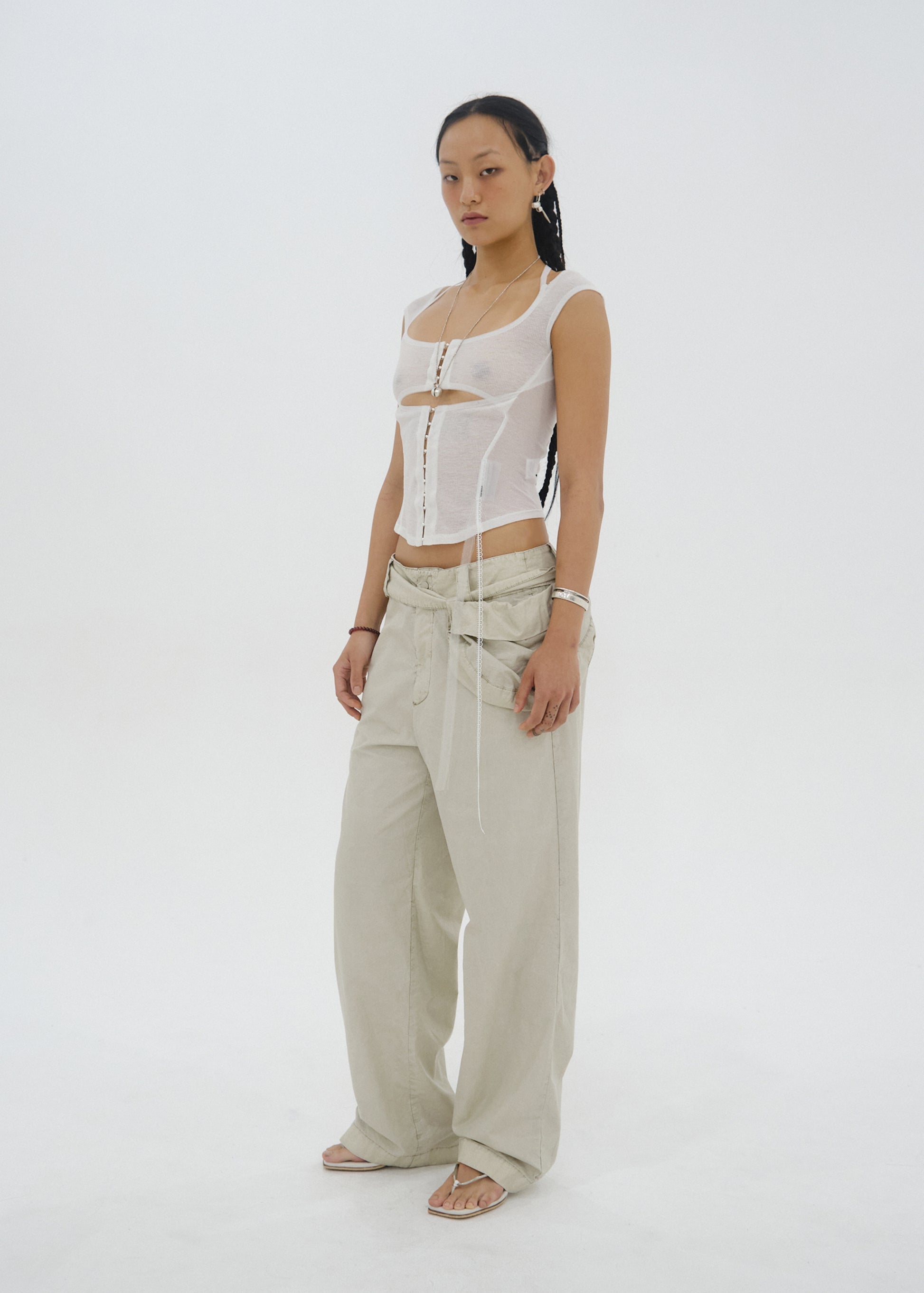 Hyein Seo - Layered Slash Top (White) product image 1 | TRAB K-Fashion Australia