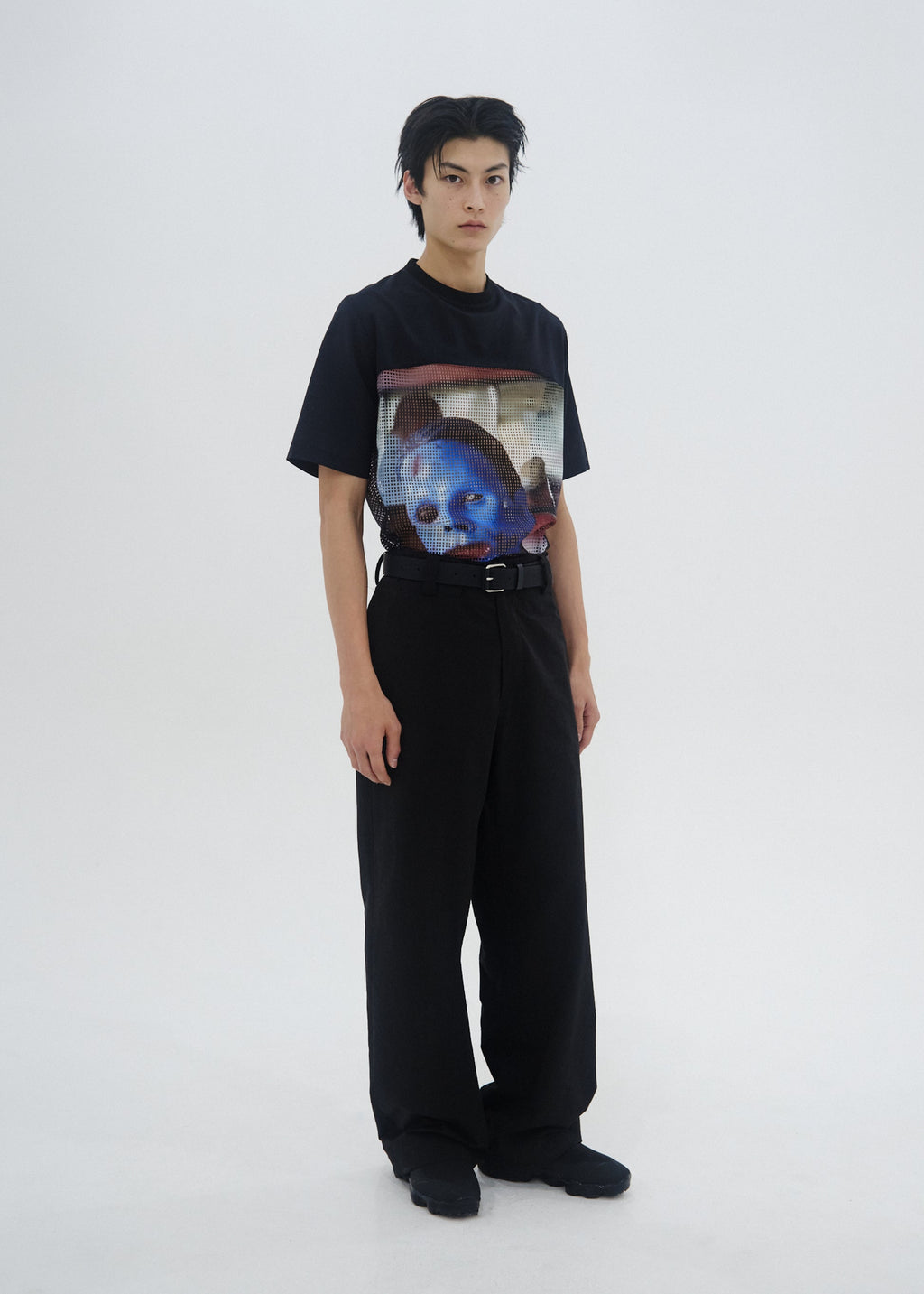 Hyein Seo - "JR" Mesh T-Shirt (Black) product image 1 | TRAB K-Fashion Australia