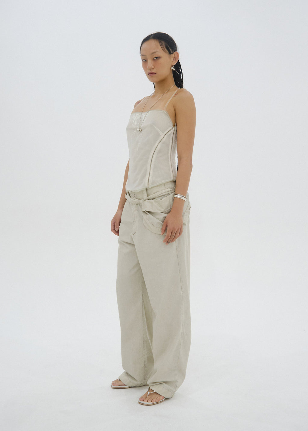 Hyein Seo - Cotton Pants w/ Waist Bag (Greige) product image 1 | TRAB K-Fashion Australia