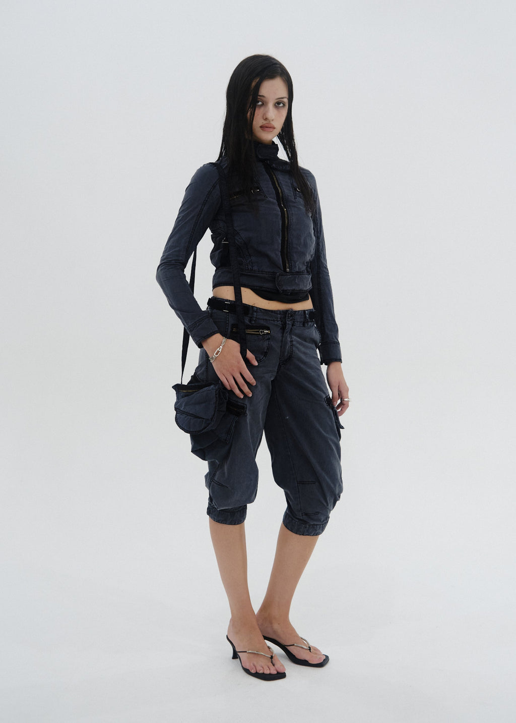 Hyein Seo - Dyed Moto Jacket (Dark Night) product image 1 | TRAB K-Fashion Australia