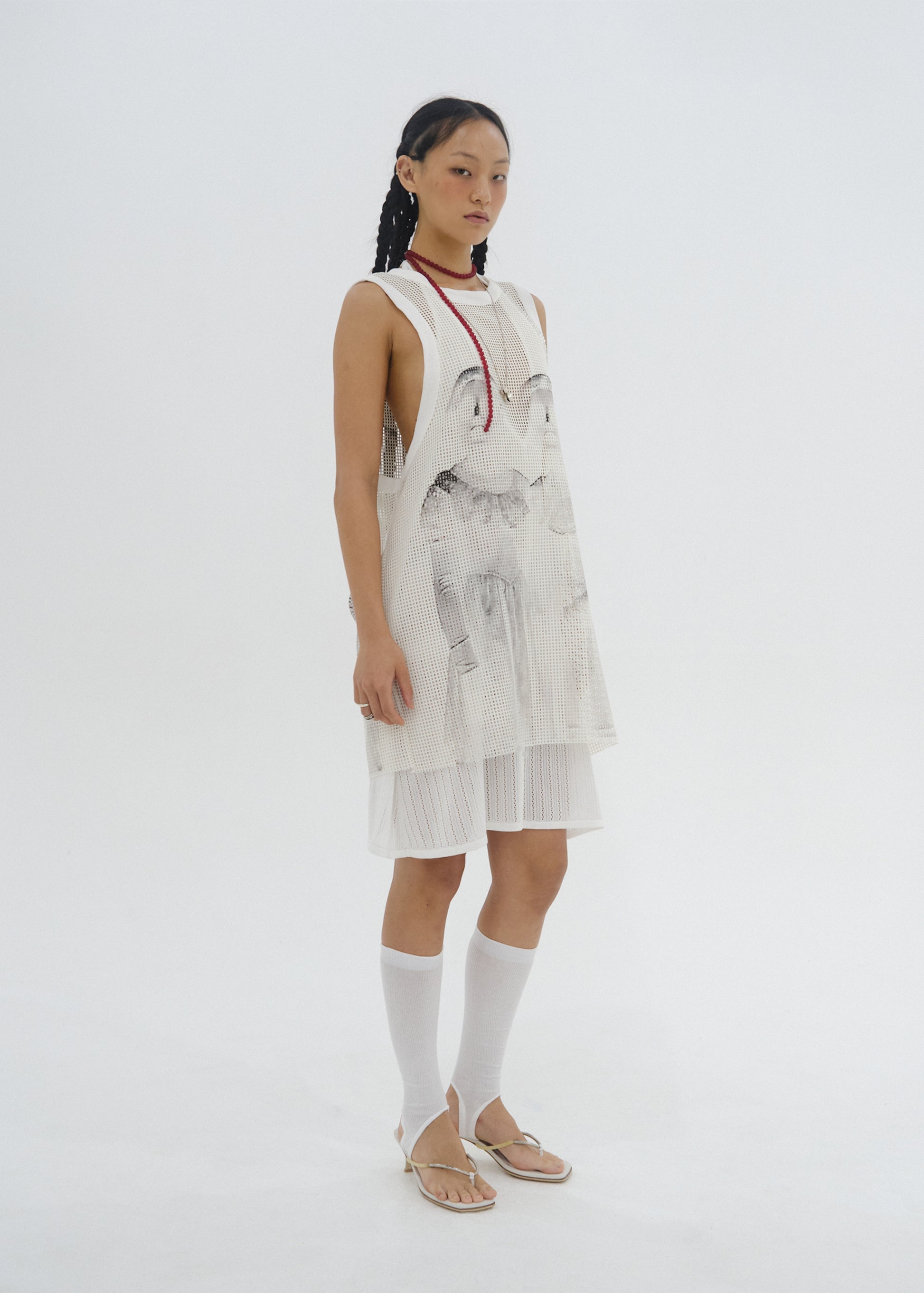 Hyein Seo - "JR" Mesh Sleeveless (White) product image 1 | TRAB K-Fashion Australia