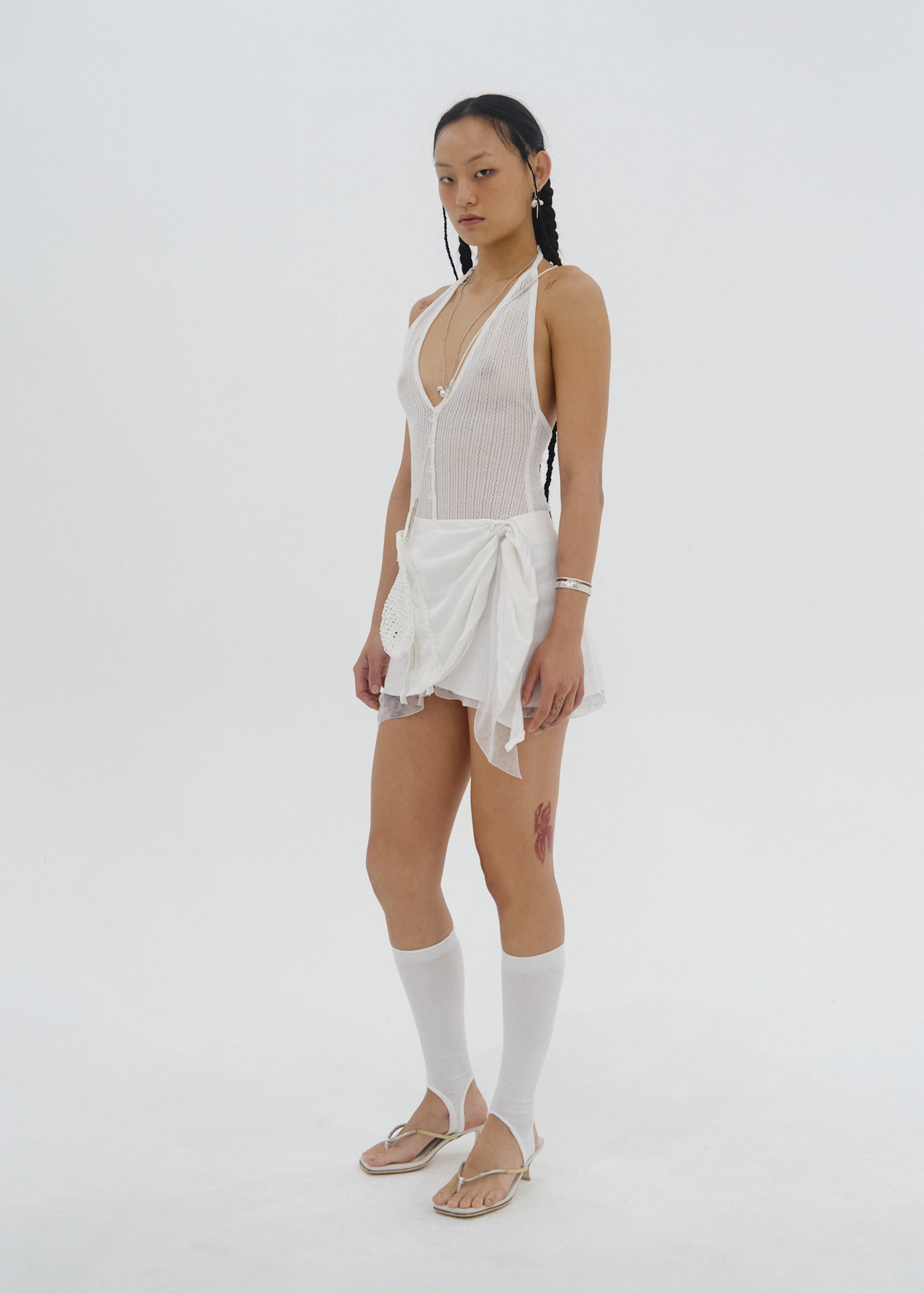 Hyein Seo - Tied Mini Skirt (White) product image 1 | TRAB K-Fashion Australia
