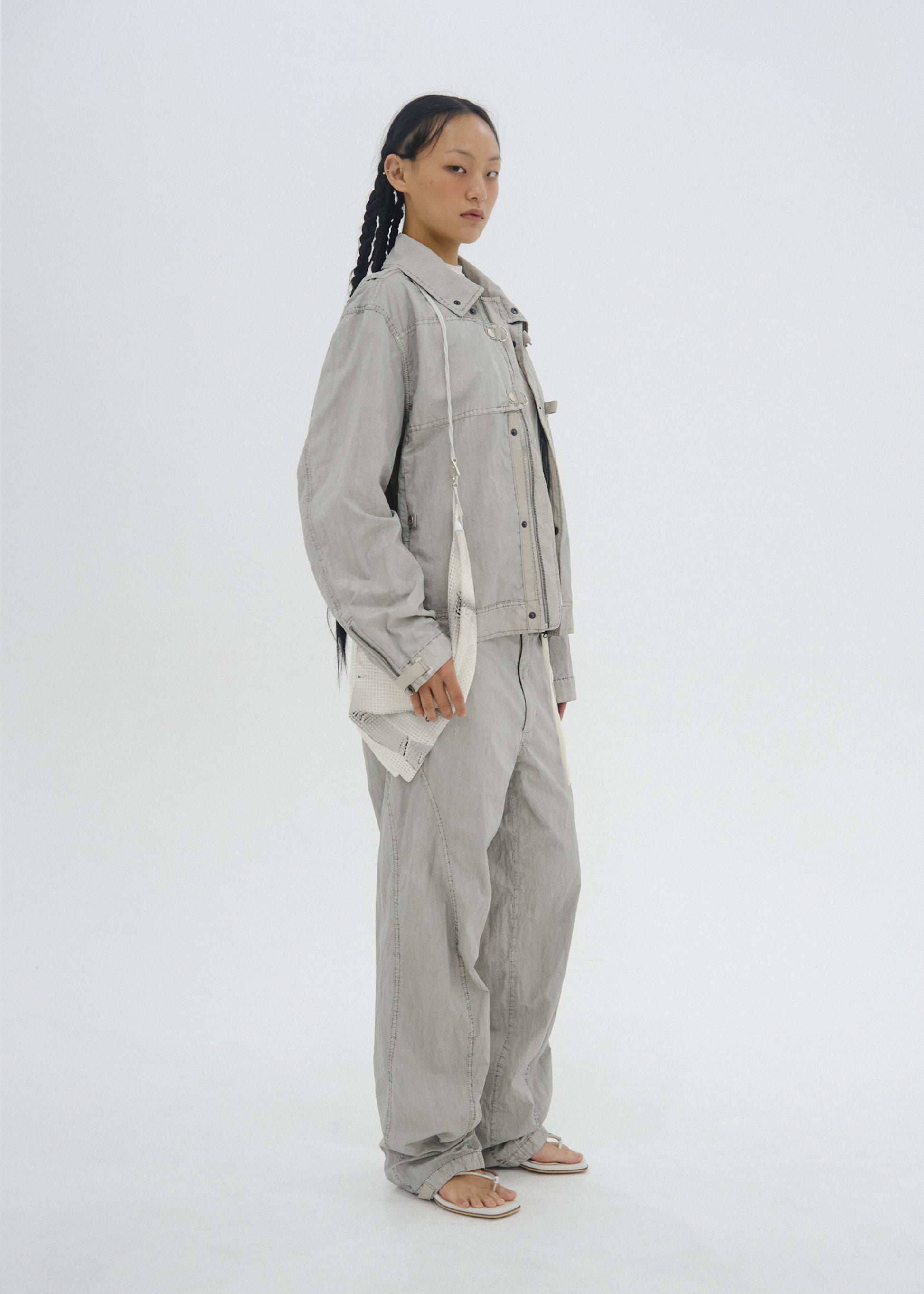 Hyein Seo - Bent Trouser w/ Belt (Moon Grey) product image 1 | TRAB K-Fashion Australia