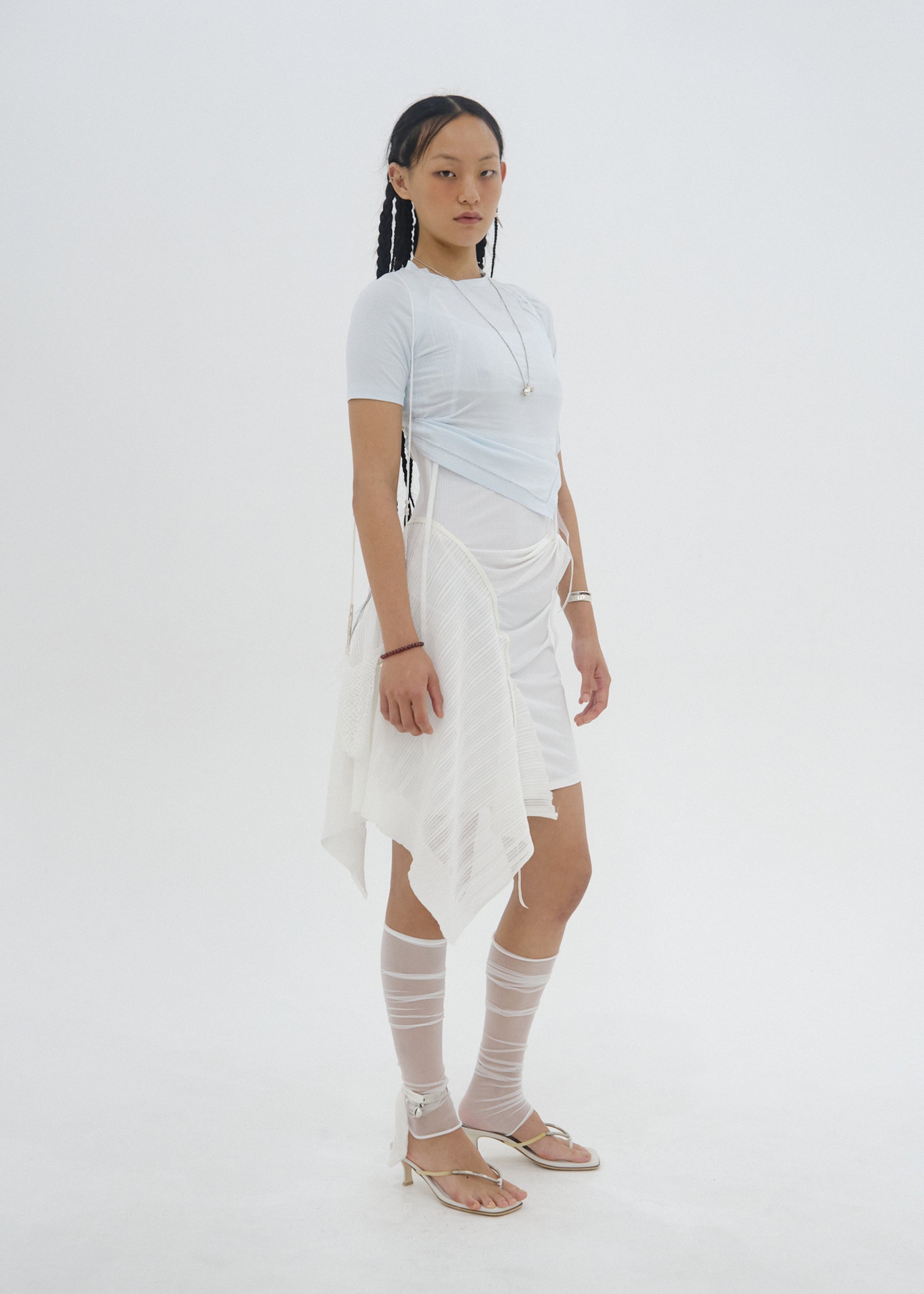 Hyein Seo - Hemstitch Crop Top (Sky Blue) product image 1 | TRAB K-Fashion Australia