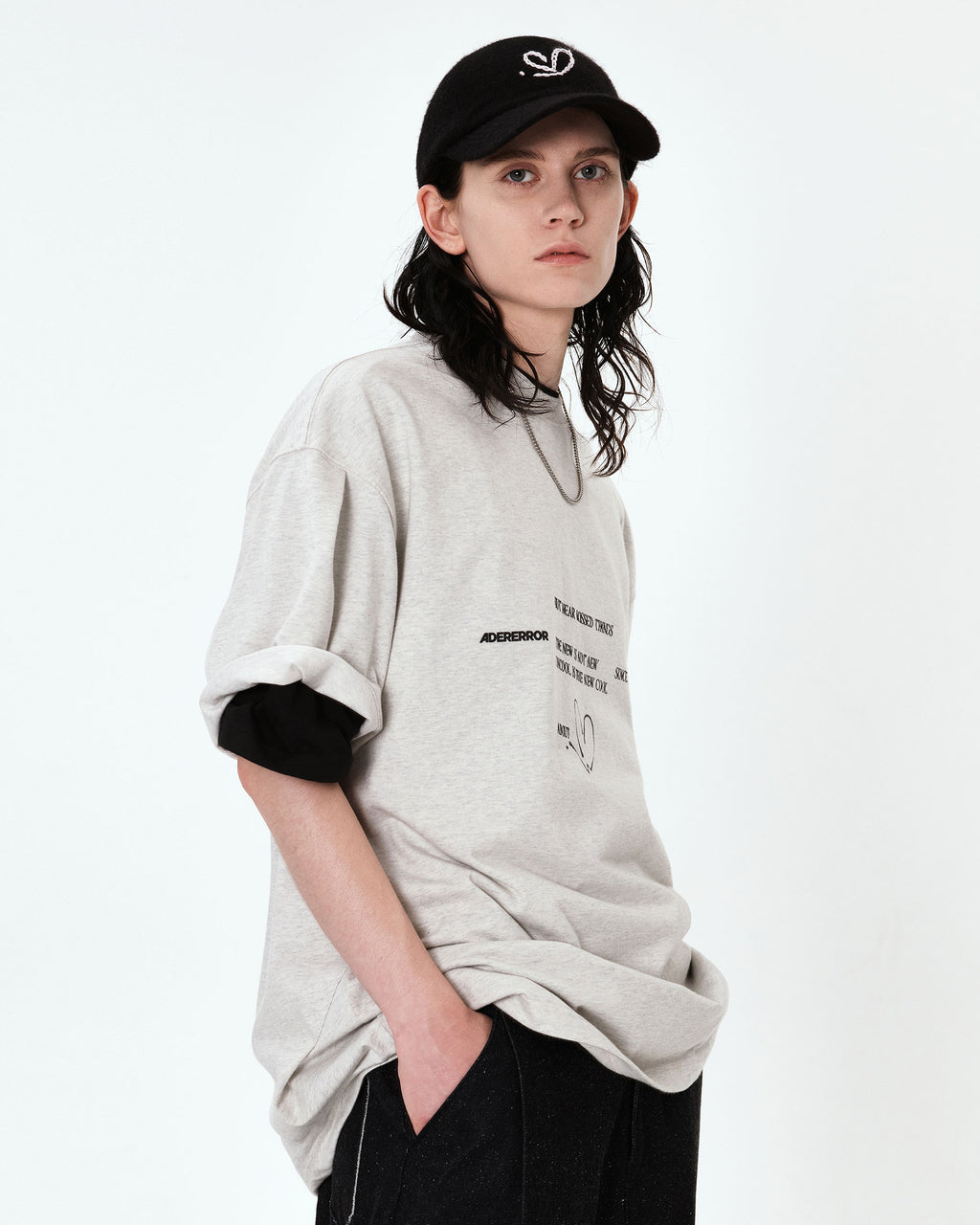 Ader Error - Twinkle heart logo t-shirt (Oatmeal) product image 2 | TRAB K-Fashion Australia