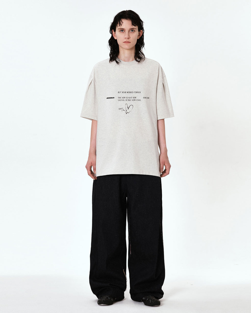Ader Error - Twinkle heart logo t-shirt (Oatmeal) product image 3 | TRAB K-Fashion Australia