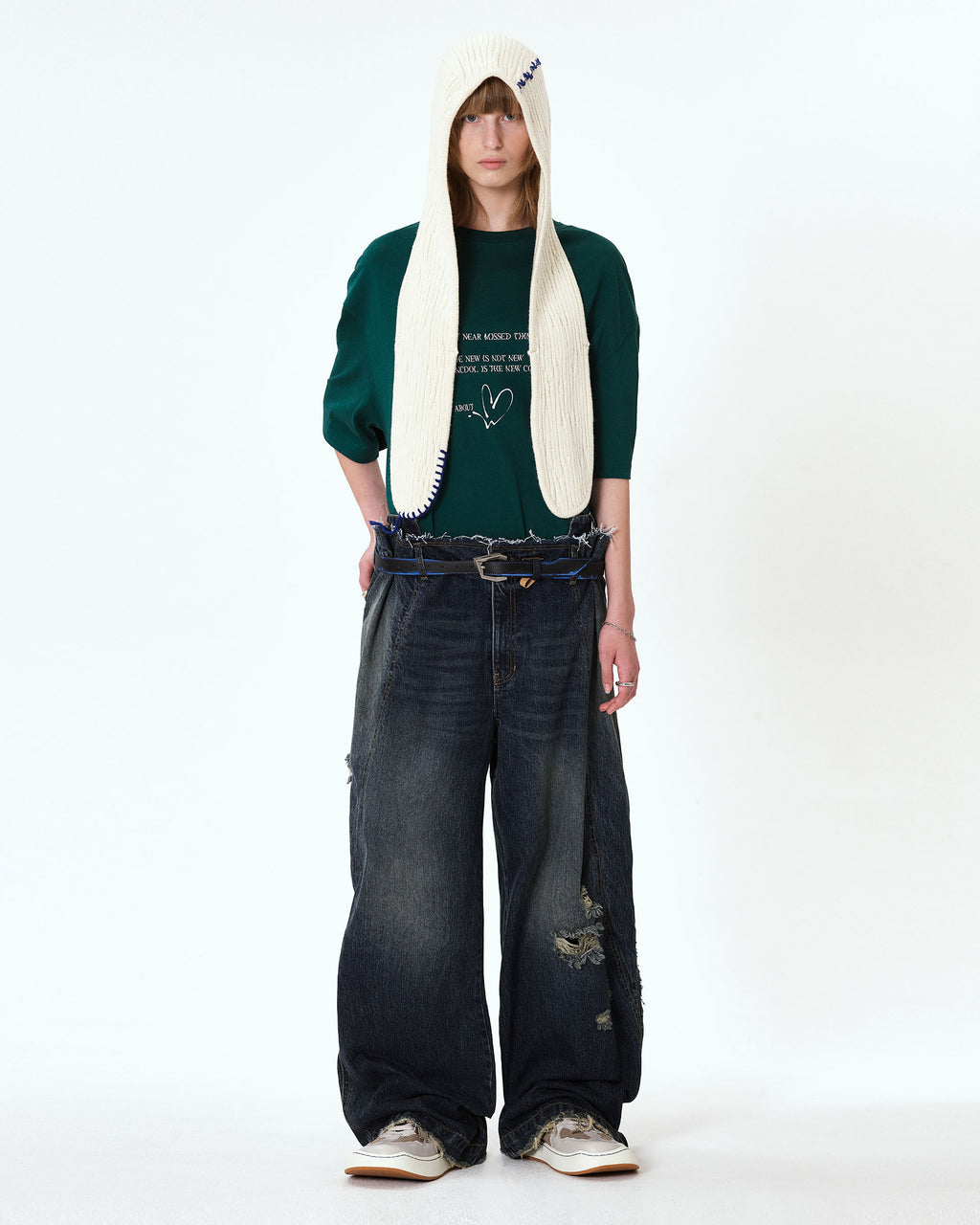 Ader Error - Twinkle heart logo t-shirt (Green) product image 1 | TRAB K-Fashion Australia