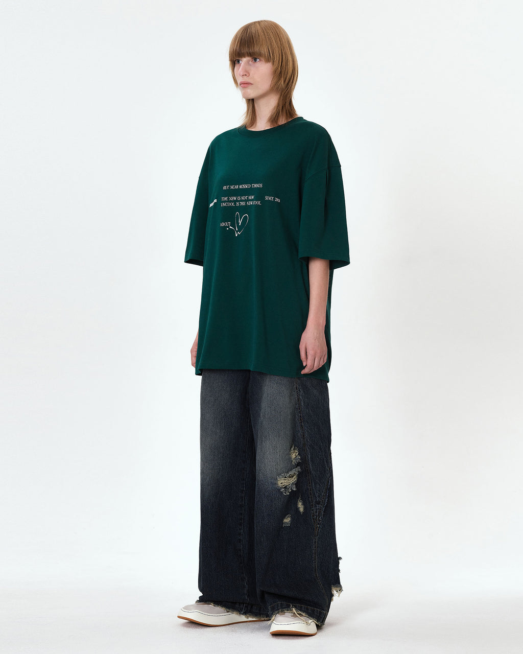 Ader Error - Twinkle heart logo t-shirt (Green) product image 4 | TRAB K-Fashion Australia