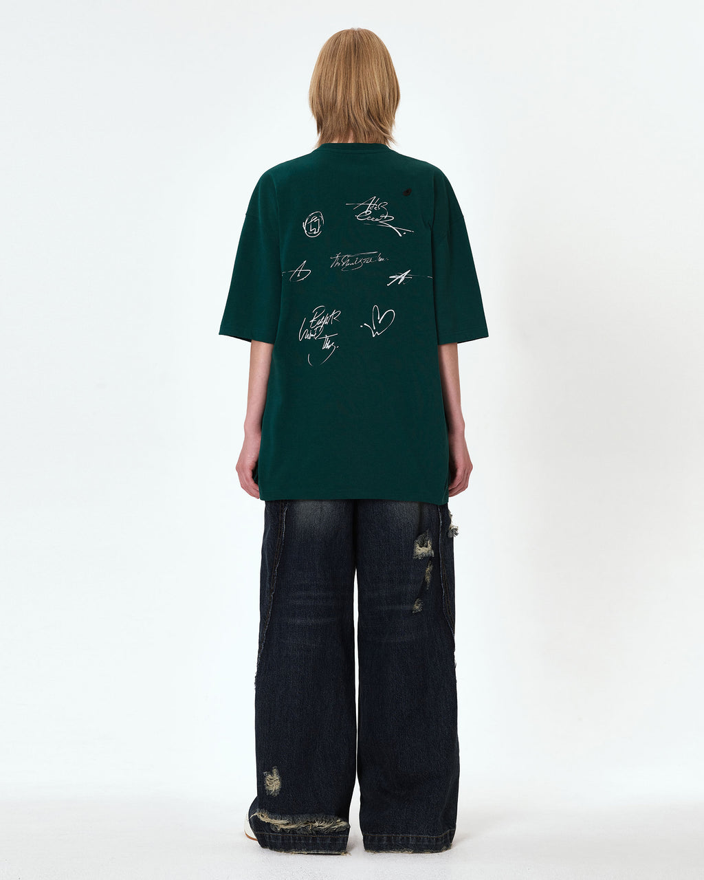 Ader Error - Twinkle heart logo t-shirt (Green) product image 5 | TRAB K-Fashion Australia