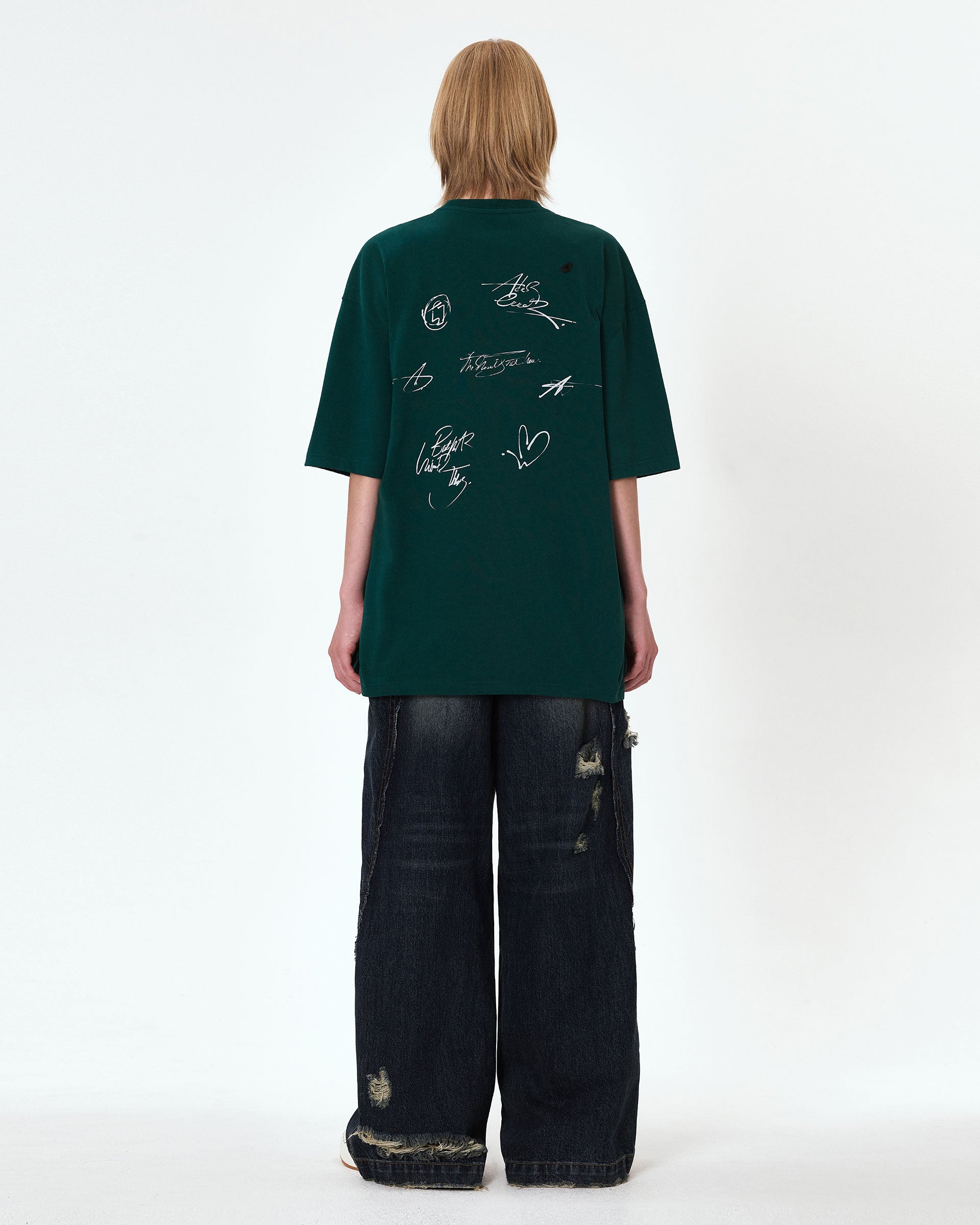 Ader Error - Twinkle heart logo t-shirt (Green) product image 5 | TRAB K-Fashion Australia