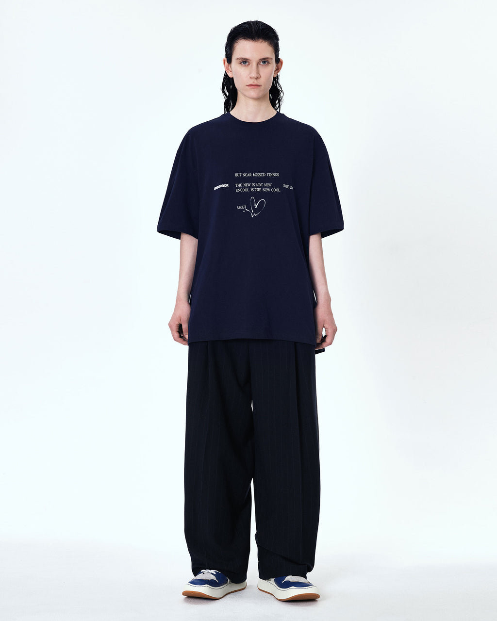 Ader Error - Twinkle heart logo t-shirt (Navy) product image 3 | TRAB K-Fashion Australia