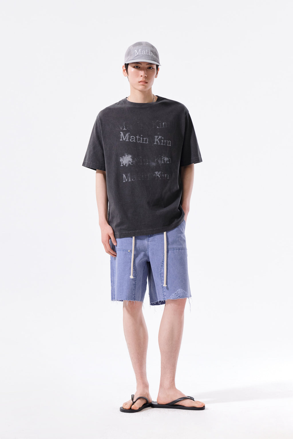 Matin Kim - [Pre-Order – Ships June 22] Pigment Graffiti Logo Top (Charcoal) product image 14 | TRAB K-Fashion Australia