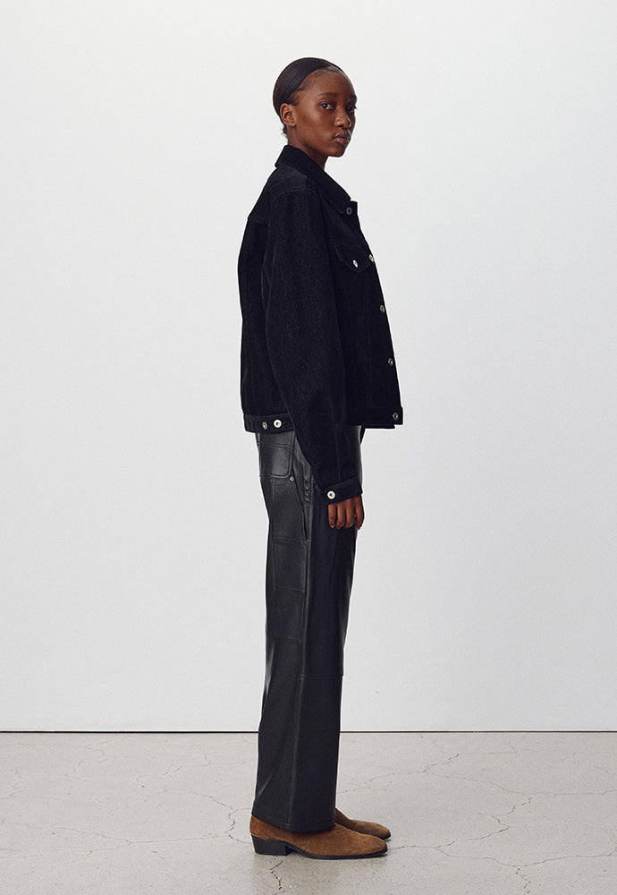 Tonywack - Velvet Denim Trucker Jacket (Black) product image 3 | TRAB K-Fashion Australia