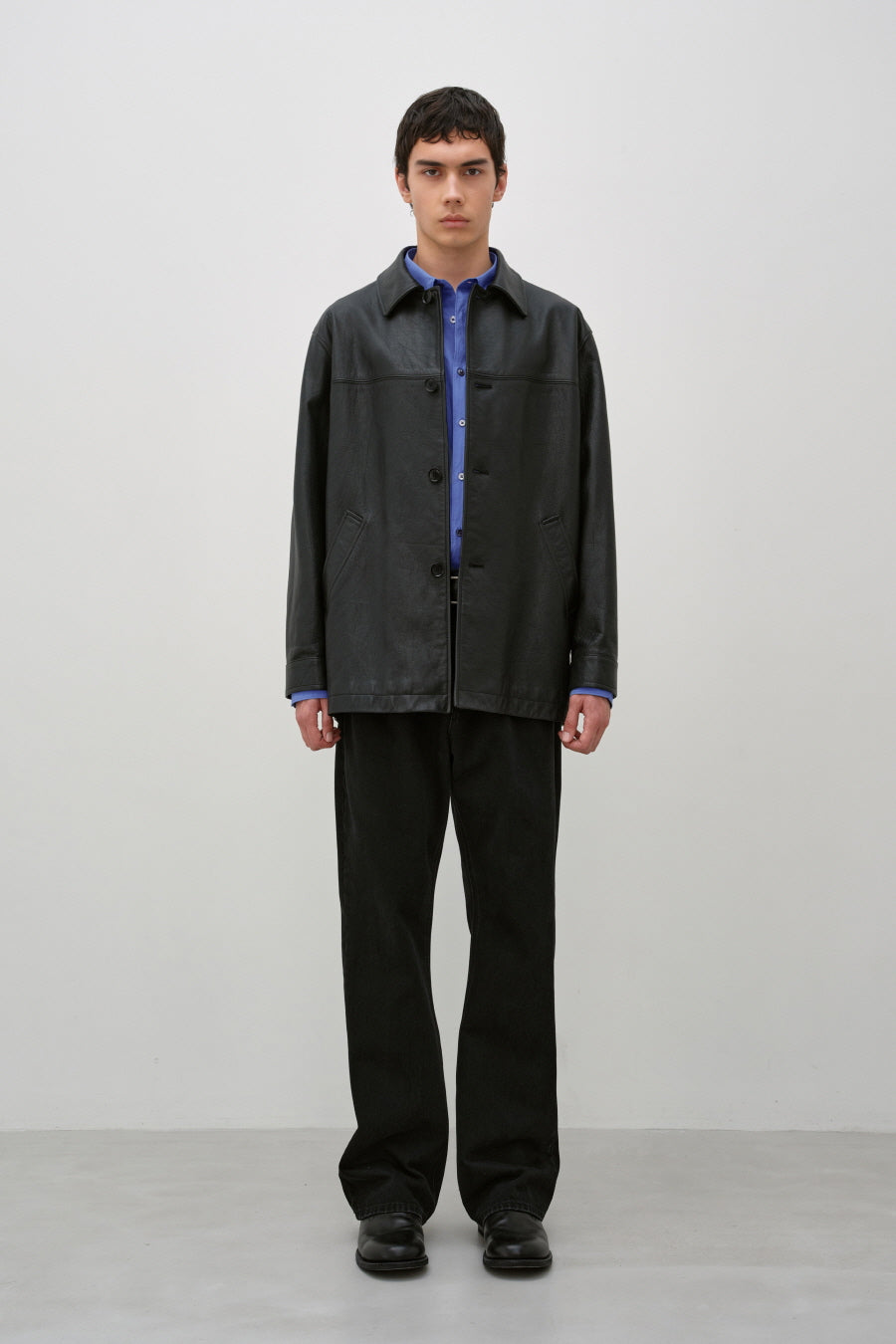 Insilence - Calf Skin CarCoat (Black) product image 1 | TRAB K-Fashion Australia