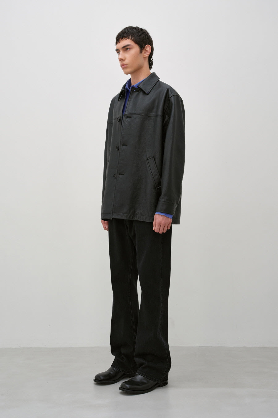 Insilence - Calf Skin CarCoat (Black) product image 5 | TRAB K-Fashion Australia