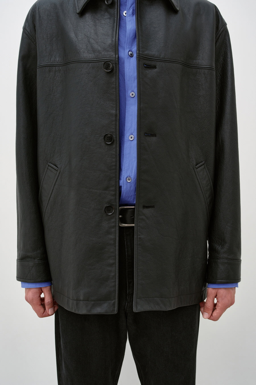 Insilence - Calf Skin CarCoat (Black) product image 2 | TRAB K-Fashion Australia