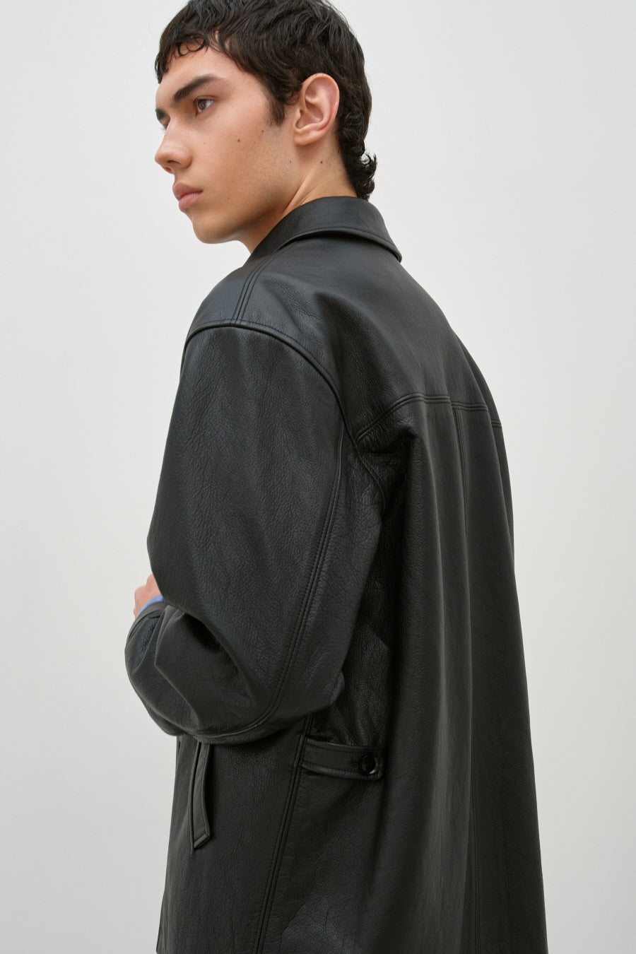 Insilence - Calf Skin CarCoat (Black) product image 4 | TRAB K-Fashion Australia