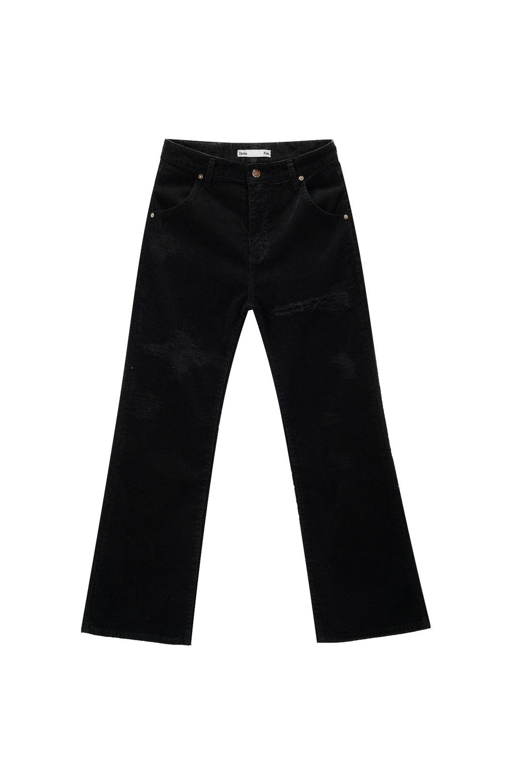 Matin Kim - Corduroy Damaged Pants (Black) product image 1 | TRAB K-Fashion Australia