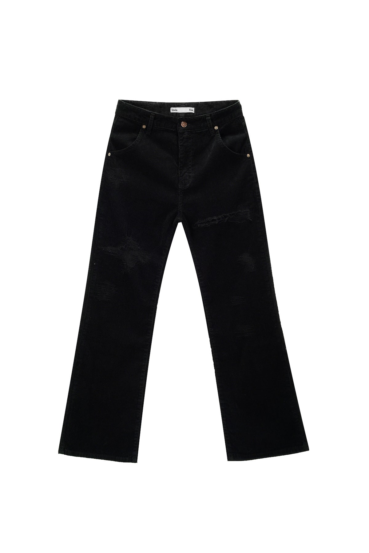 Matin Kim - Corduroy Damaged Pants (Black) product image 1 | TRAB K-Fashion Australia
