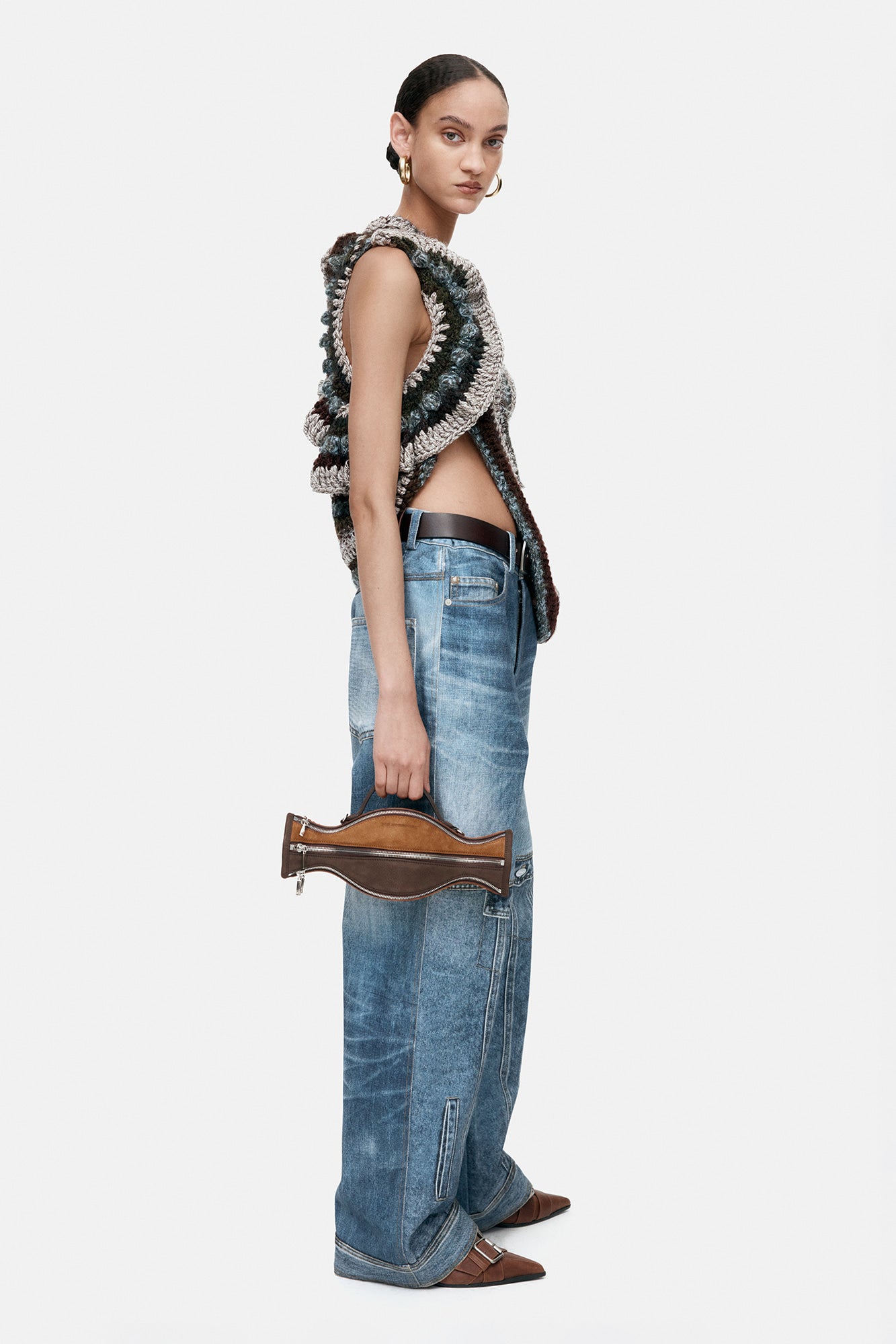 Andersson Bell - Unisex Custom-Like Printed Denim Pants (Mid Blue) product image 8 | TRAB K-Fashion Australia