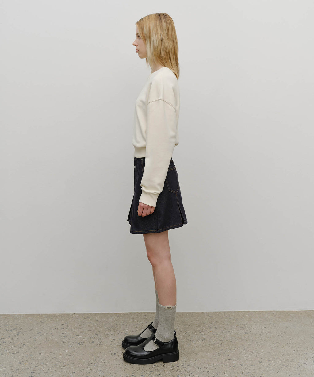 Marithe & Francois Girbaud - Denim Pleated Mini Skirt (Dark Blue) product image 4 | TRAB K-Fashion Australia