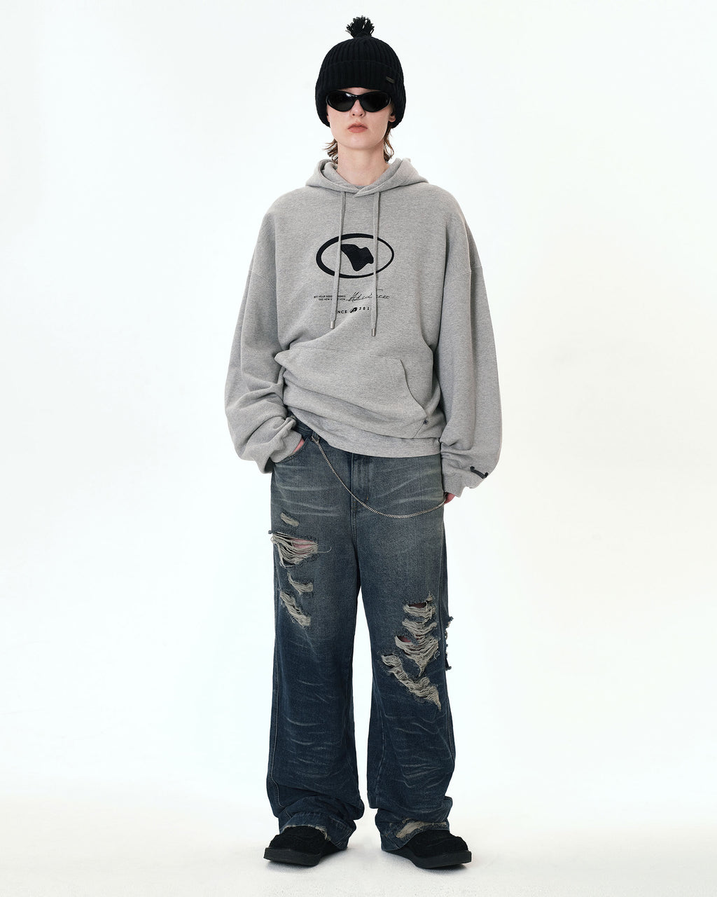 Ader Error - Etik logo hoodie (Grey) product image 1 | TRAB K-Fashion Australia