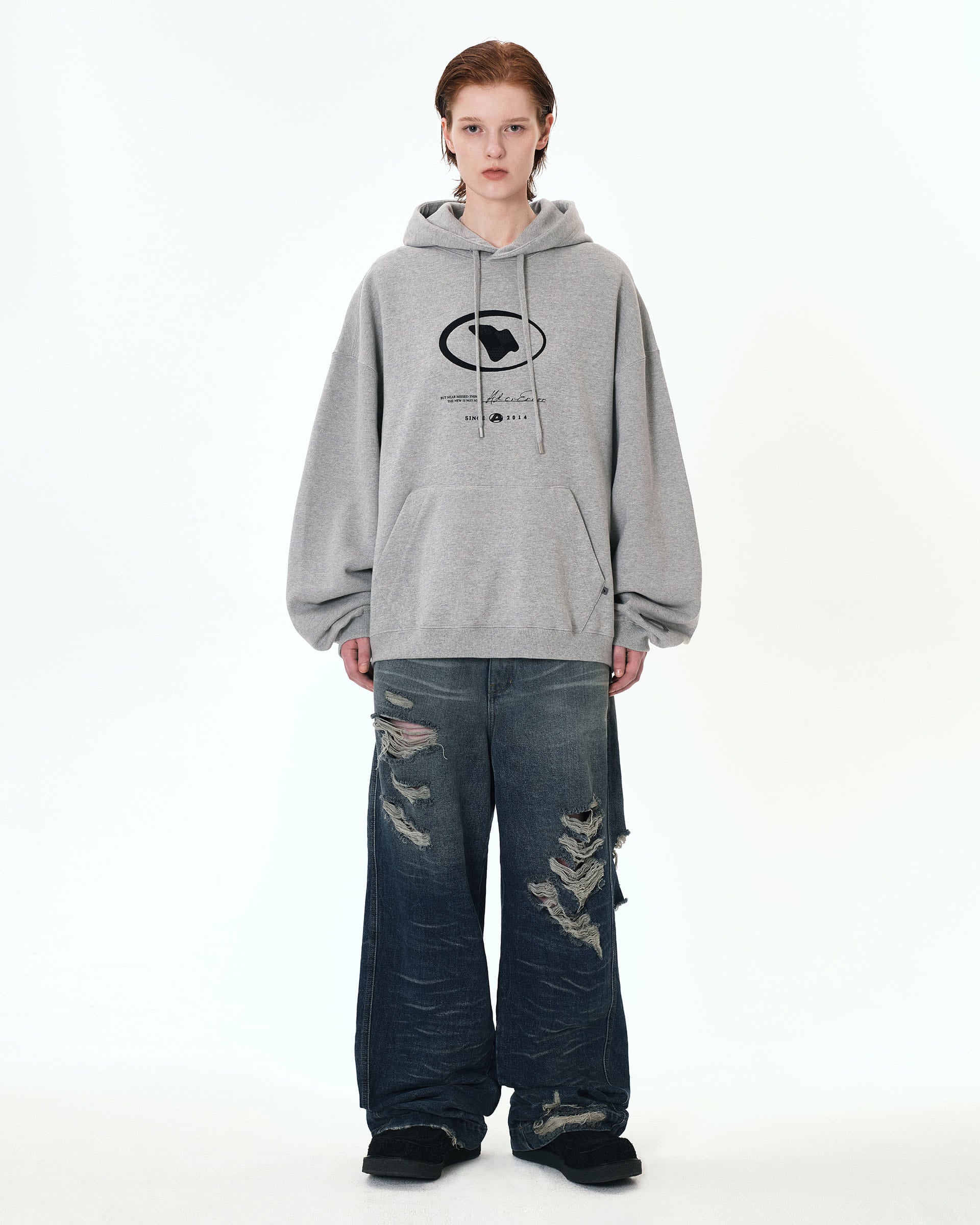 Ader Error - Etik logo hoodie (Grey) product image 3 | TRAB K-Fashion Australia