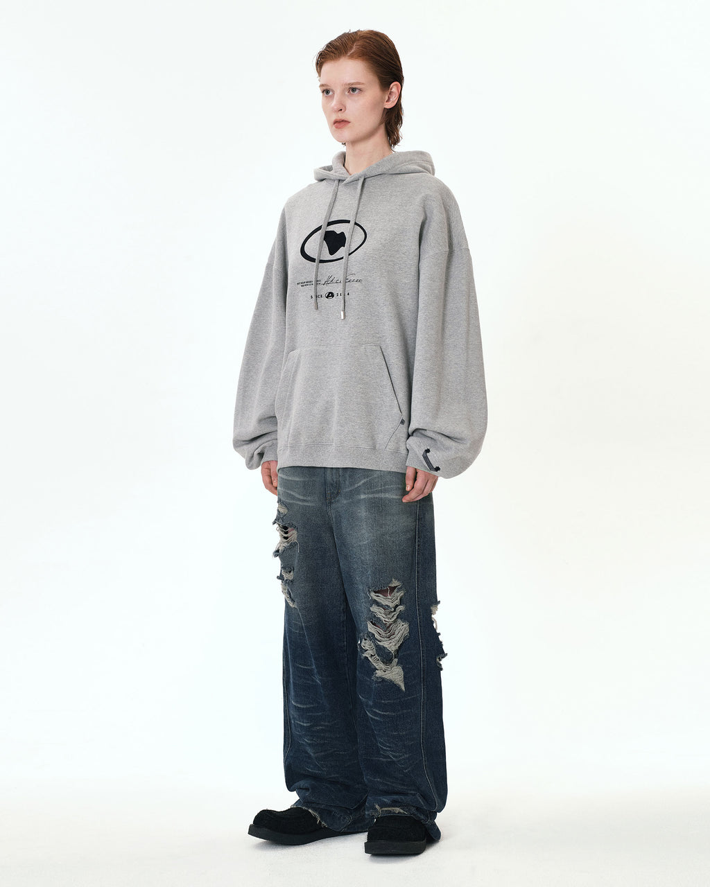 Ader Error - Etik logo hoodie (Grey) product image 4 | TRAB K-Fashion Australia
