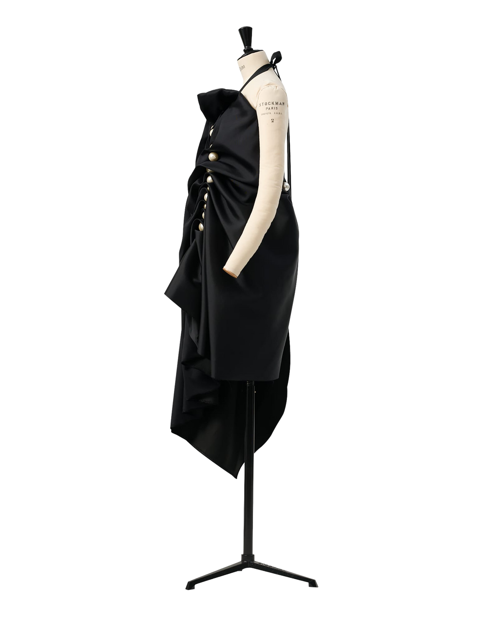 Kimhe Kim - Pearl Beads Wool-Silk Draped Apron (Black) product image 6 | TRAB K-Fashion Australia