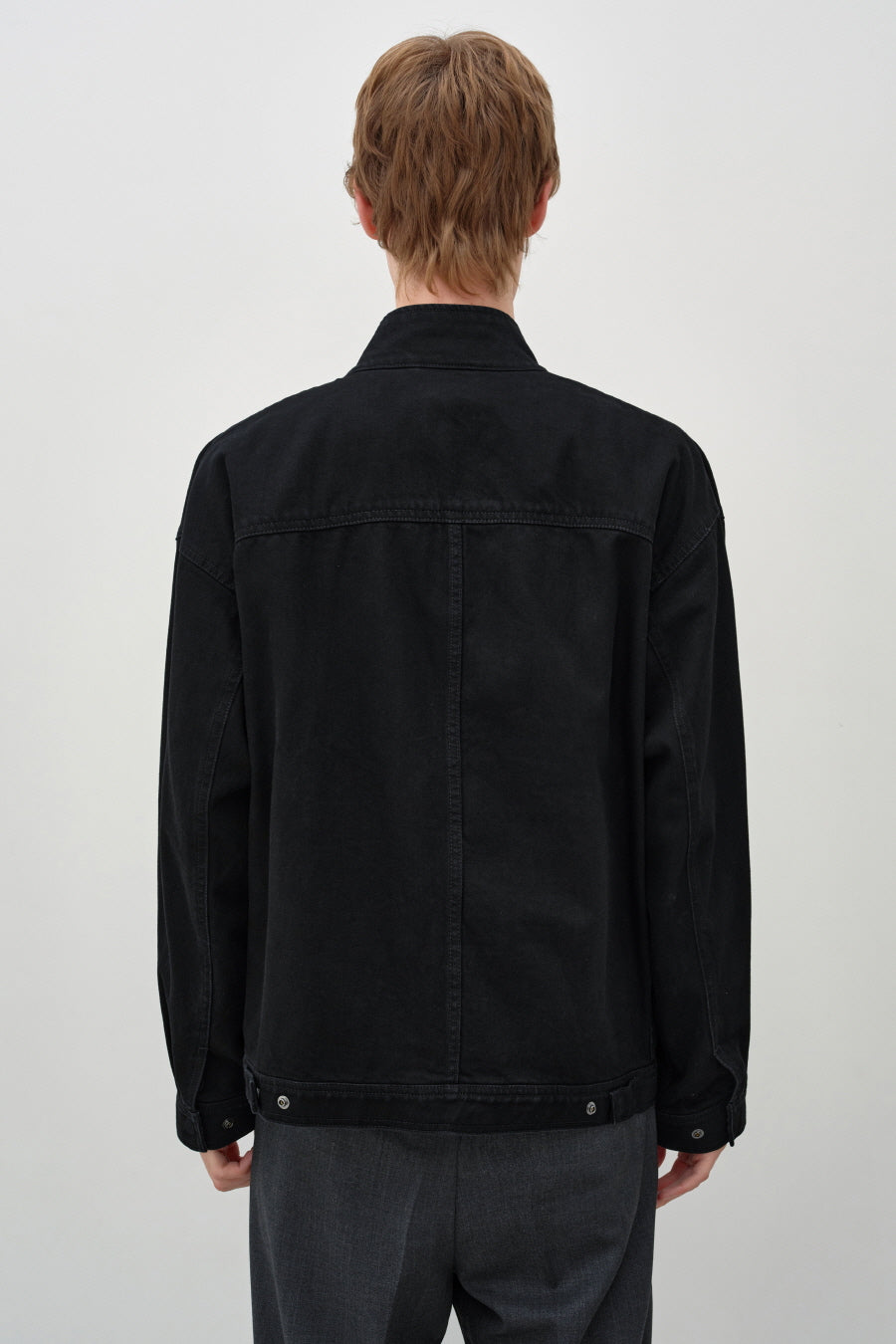 Insilence - High Neck Denim Blouson (Black) product image 6 | TRAB K-Fashion Australia