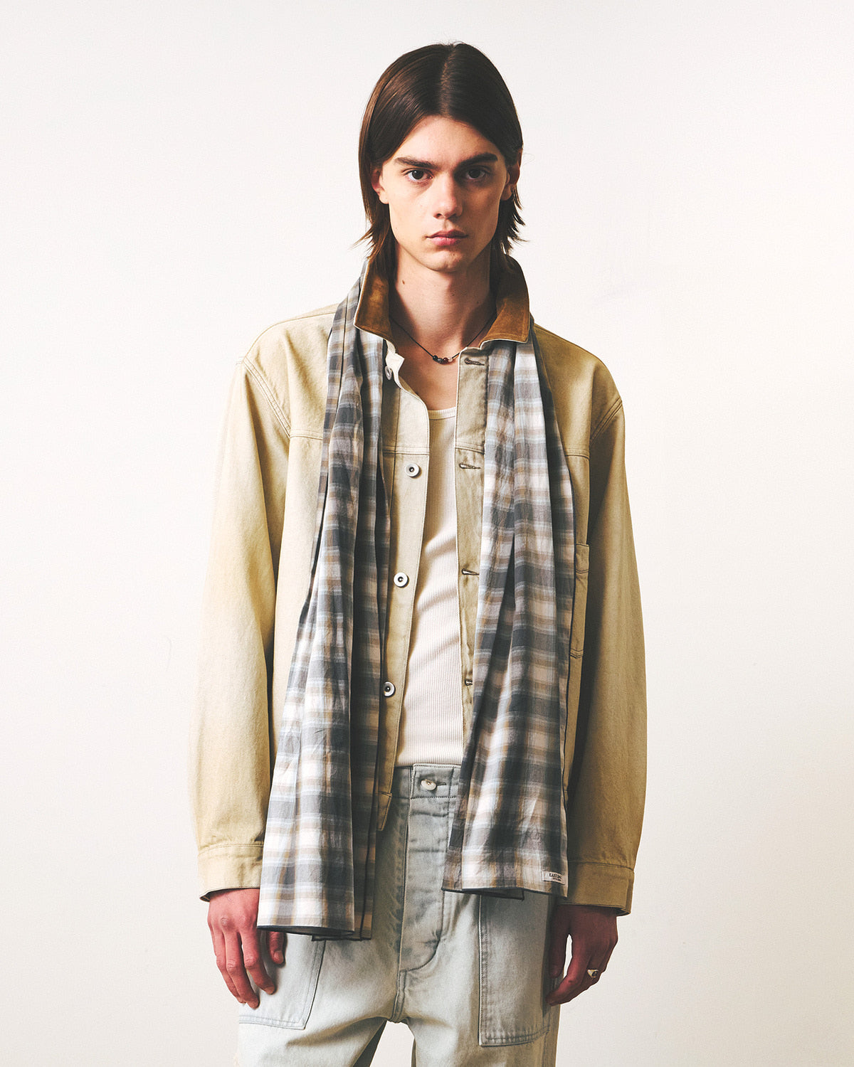 Eastlogue - Pattern Scarf (Multi Blue Check) product image 2 | TRAB K-Fashion Australia
