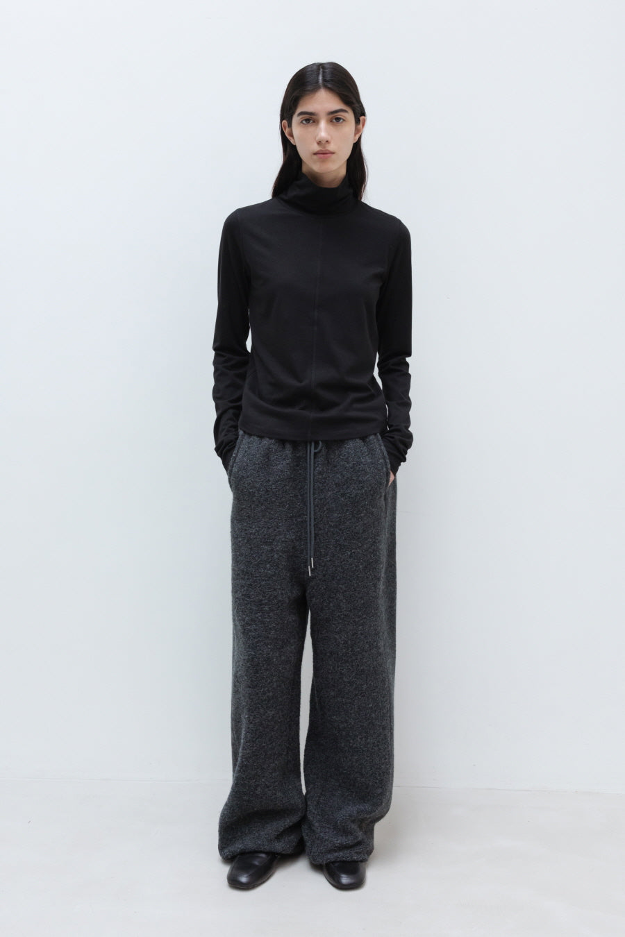 Insilence - Alpaca Wool Jersey Pants (Charcoal) product image 5 | TRAB K-Fashion Australia
