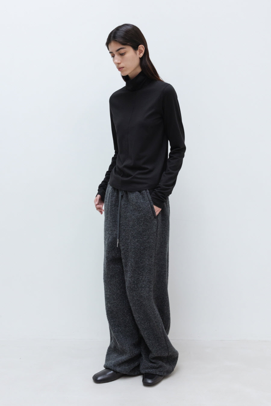 Insilence - Alpaca Wool Jersey Pants (Charcoal) product image 6 | TRAB K-Fashion Australia