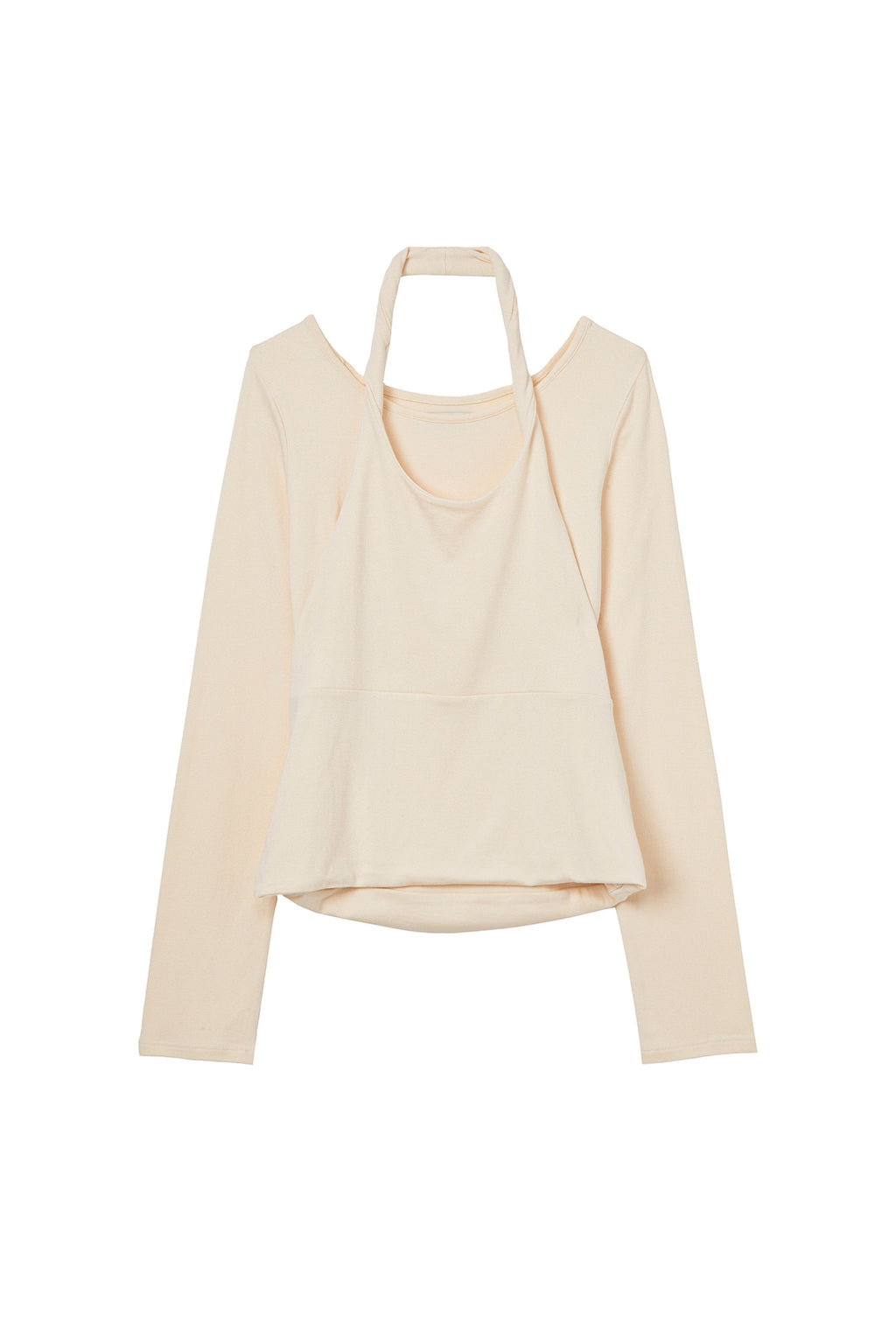 Deinet - Layered Halter Neck Long Sleeve (Ivory) product image 1 | TRAB K-Fashion Australia