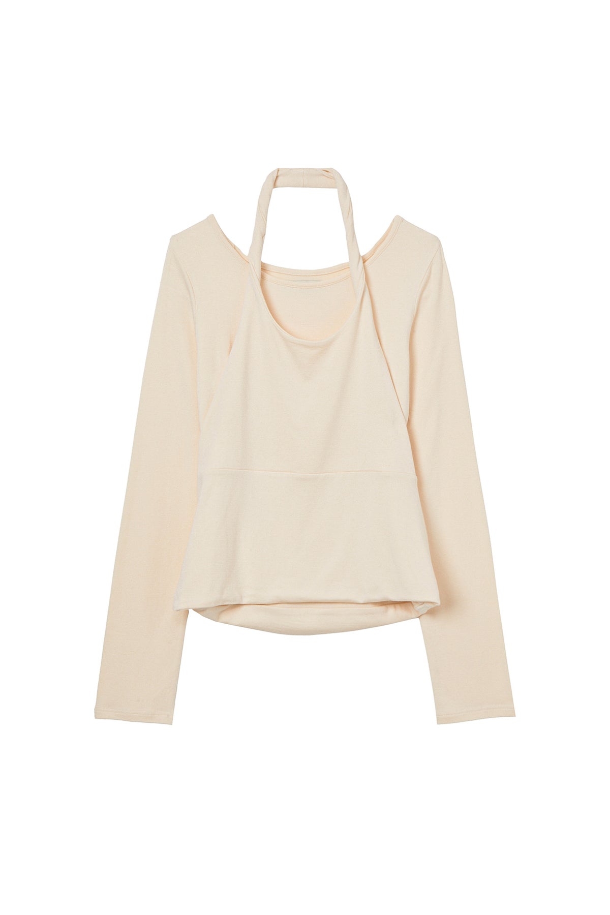 Deinet - Layered Halter Neck Long Sleeve (Ivory) product image 1 | TRAB K-Fashion Australia