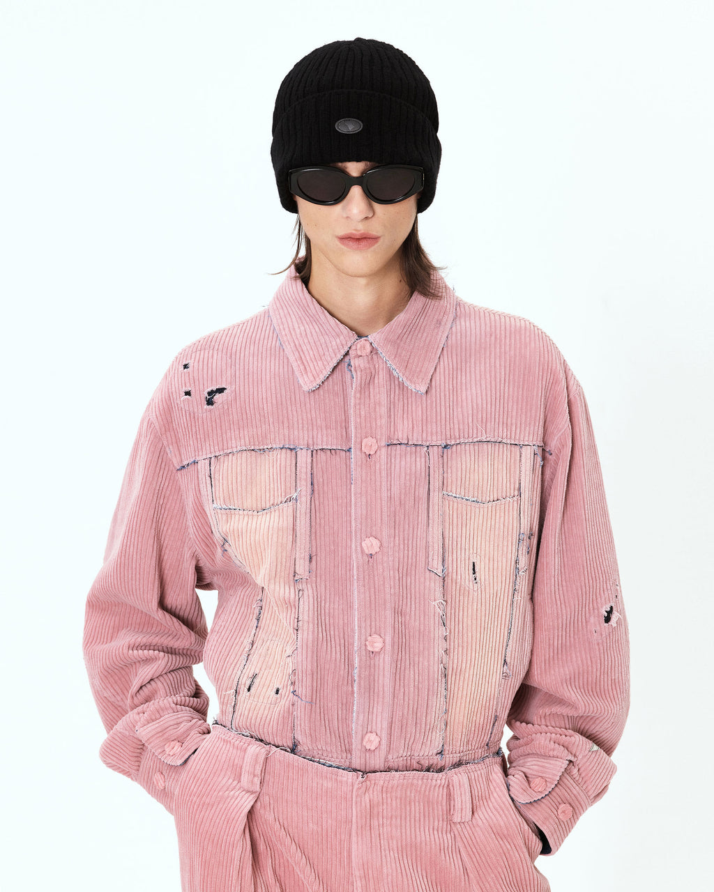 Ader Error - Carid aging trucker jacket (Pink) product image 2 | TRAB K-Fashion Australia