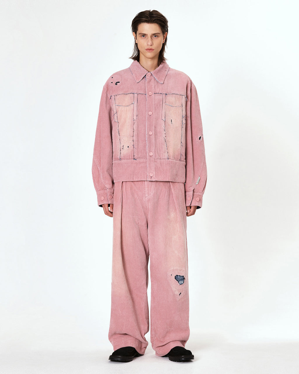 Ader Error - Carid aging trucker jacket (Pink) product image 3 | TRAB K-Fashion Australia