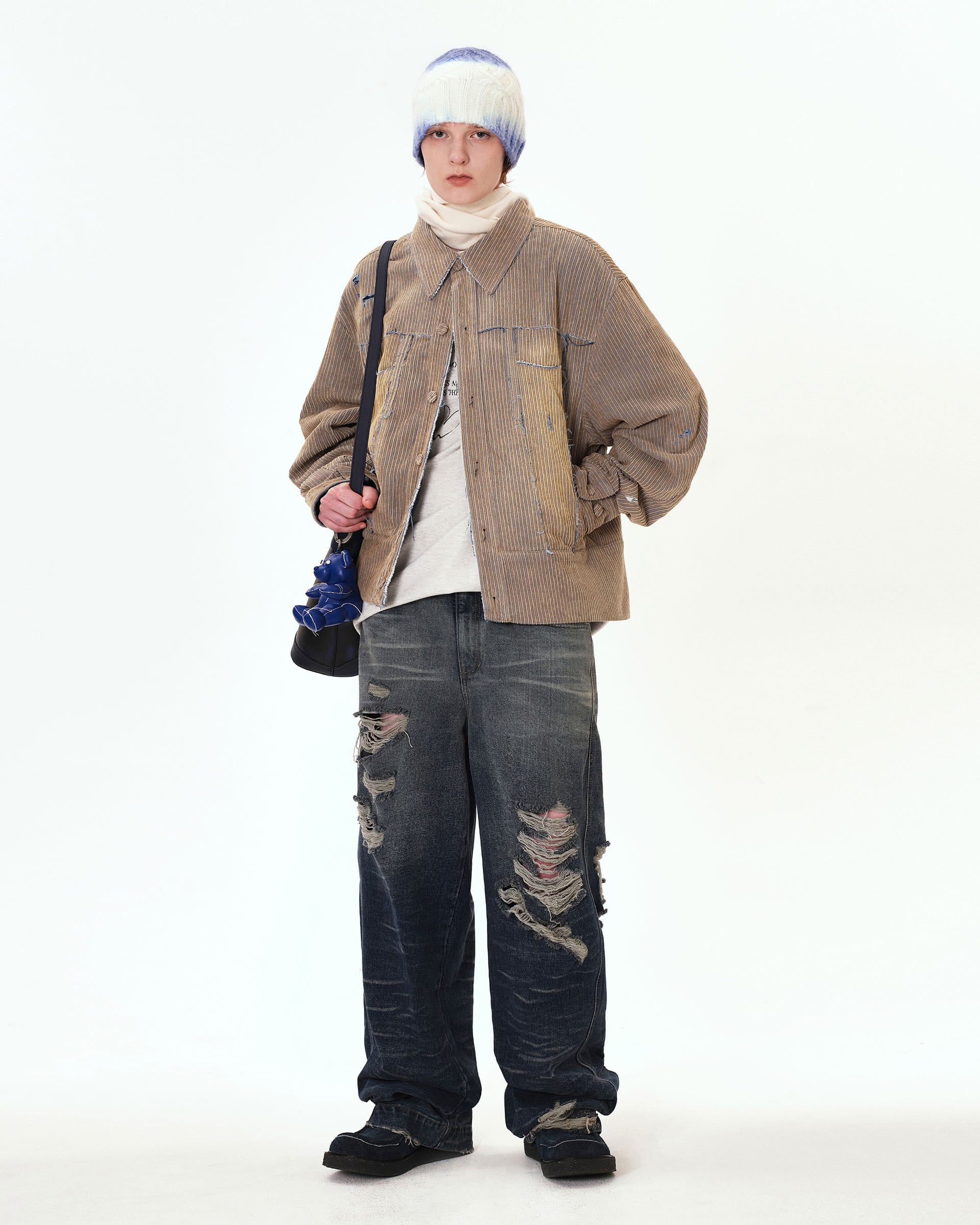 Ader Error - Carid aging trucker jacket (Beige) product image 3 | TRAB K-Fashion Australia