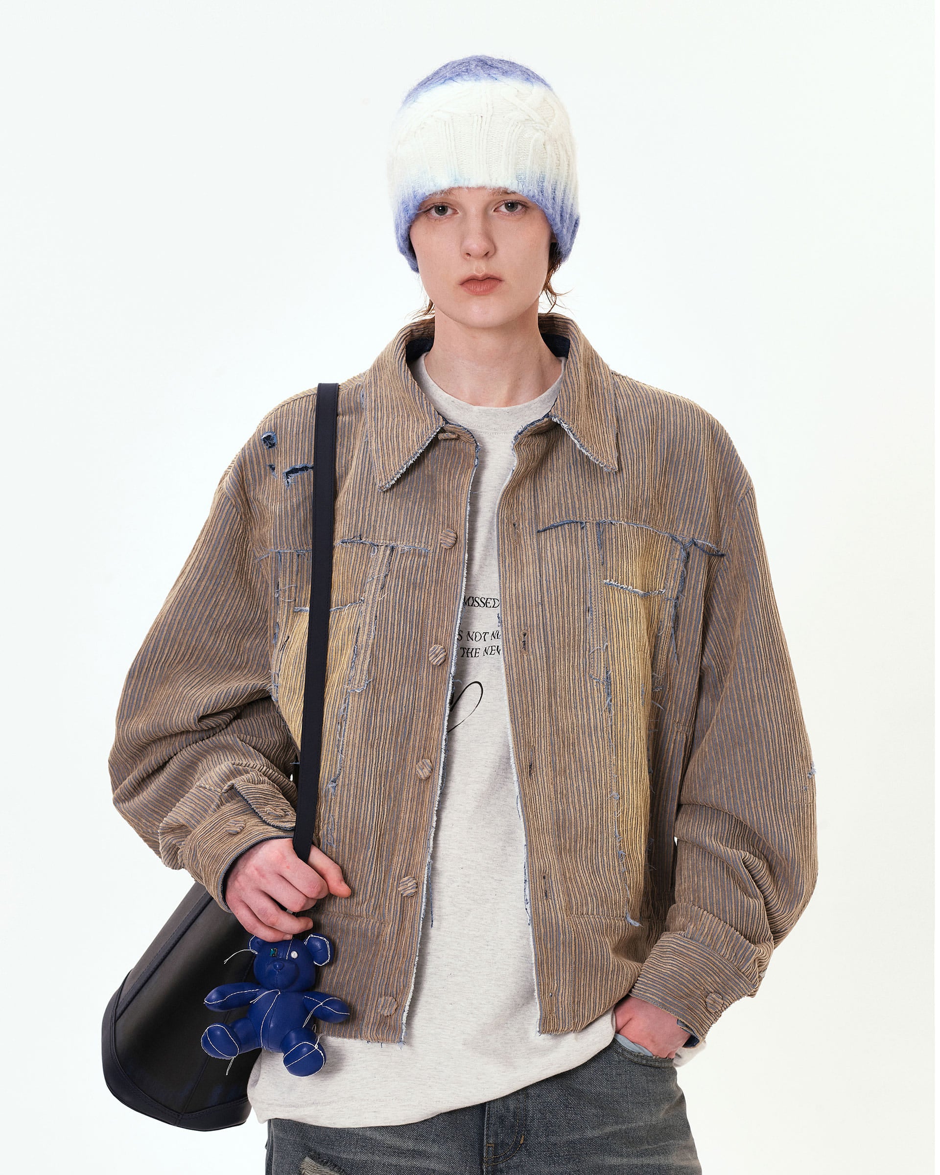 Ader Error - Carid aging trucker jacket (Beige) product image 4 | TRAB K-Fashion Australia