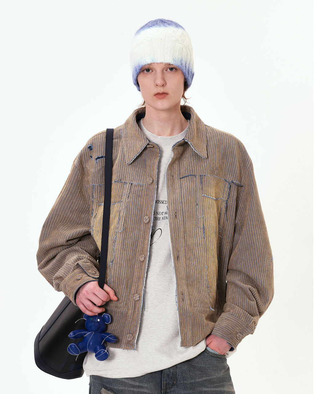 Ader Error - Carid aging trucker jacket (Beige) product image 4 | TRAB K-Fashion Australia