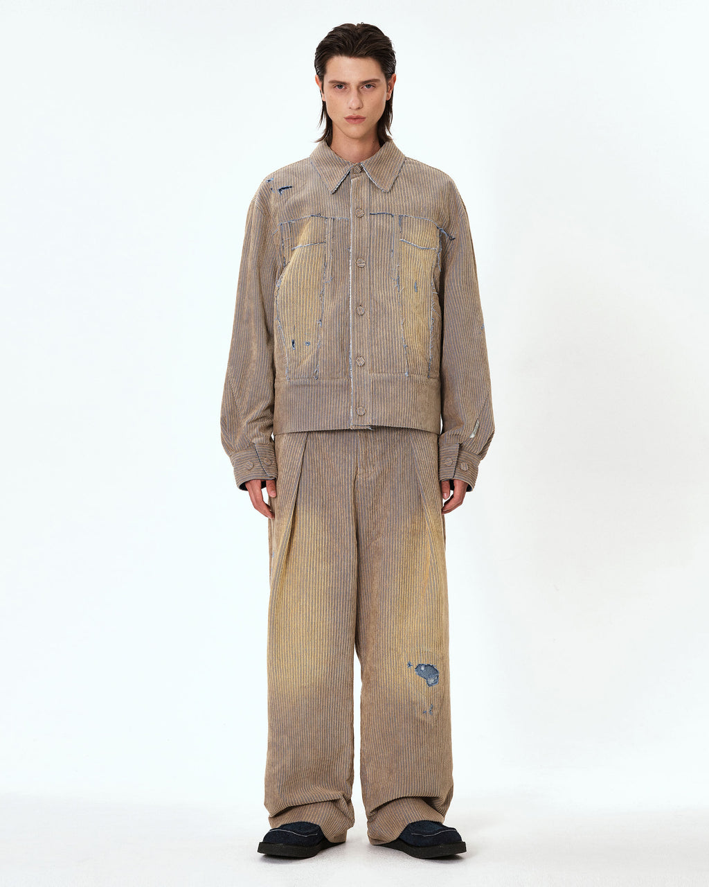 Ader Error - Carid aging trucker jacket (Beige) product image 5 | TRAB K-Fashion Australia