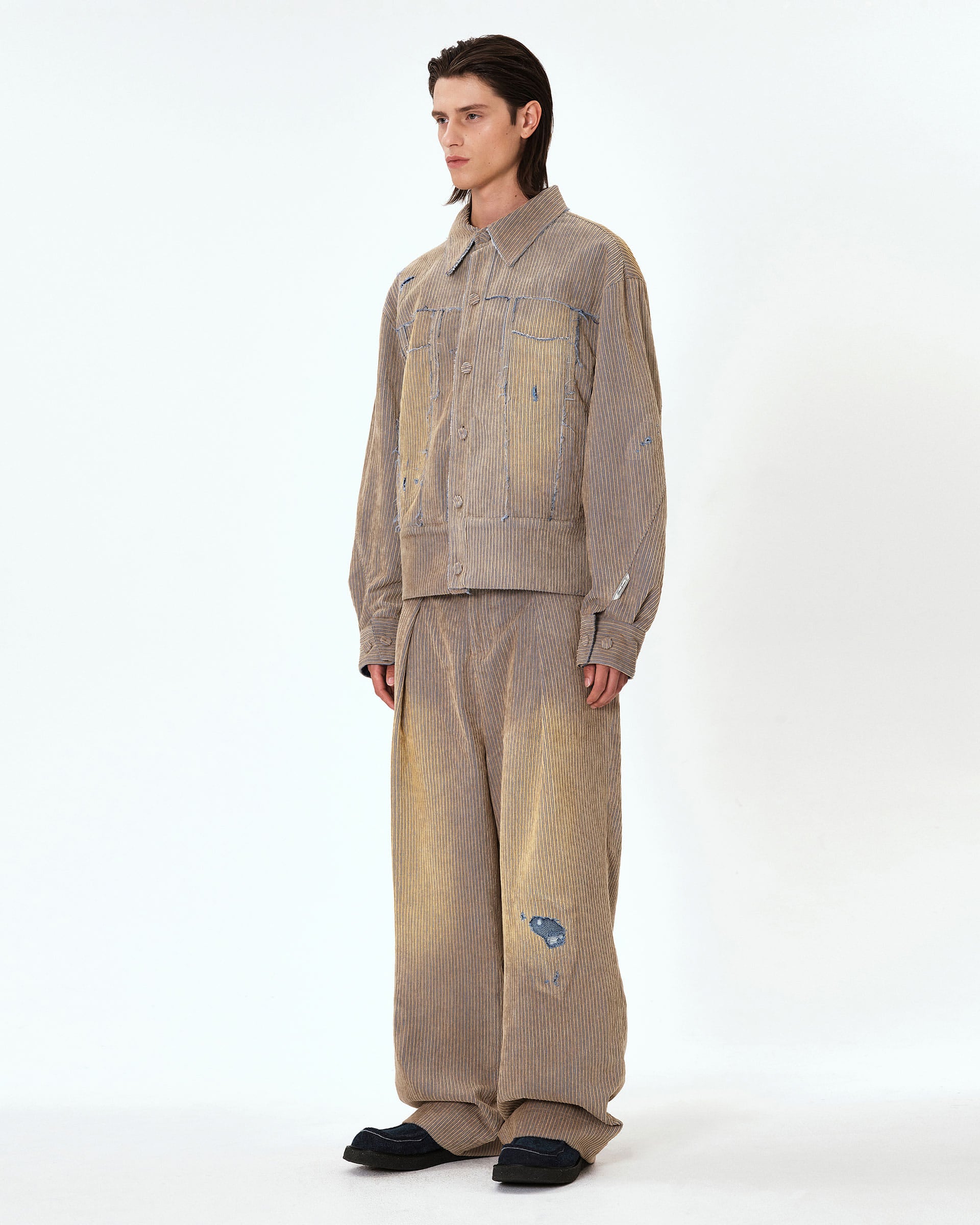 Ader Error - Carid aging trucker jacket (Beige) product image 6 | TRAB K-Fashion Australia