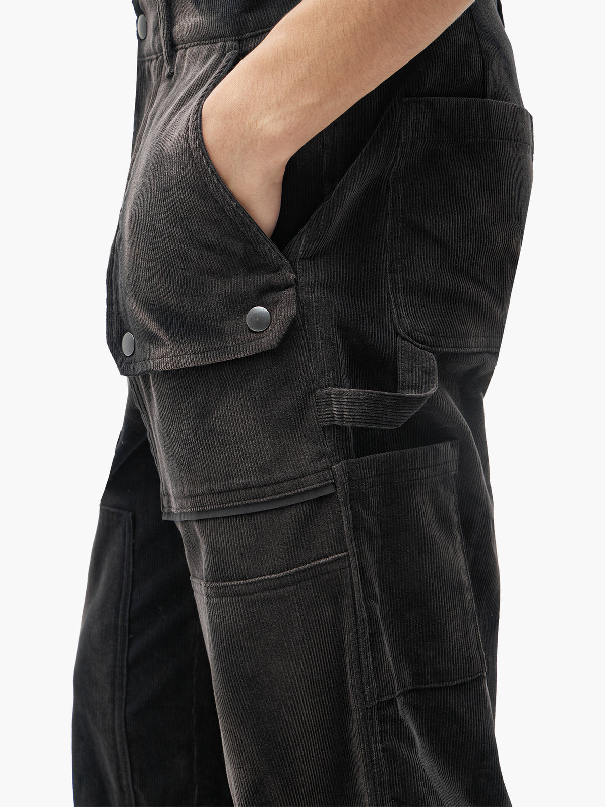 Jiyong Kim - Sun-Bleached Double-Knee Trousers (Black) product image 6 | TRAB K-Fashion Australia