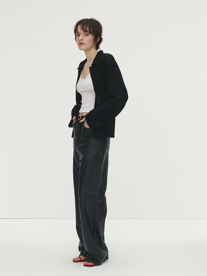 Tonywack - Textured Wool Sheer Button Blouson (Japanese Fabric) (Black) product image 5 | TRAB K-Fashion Australia