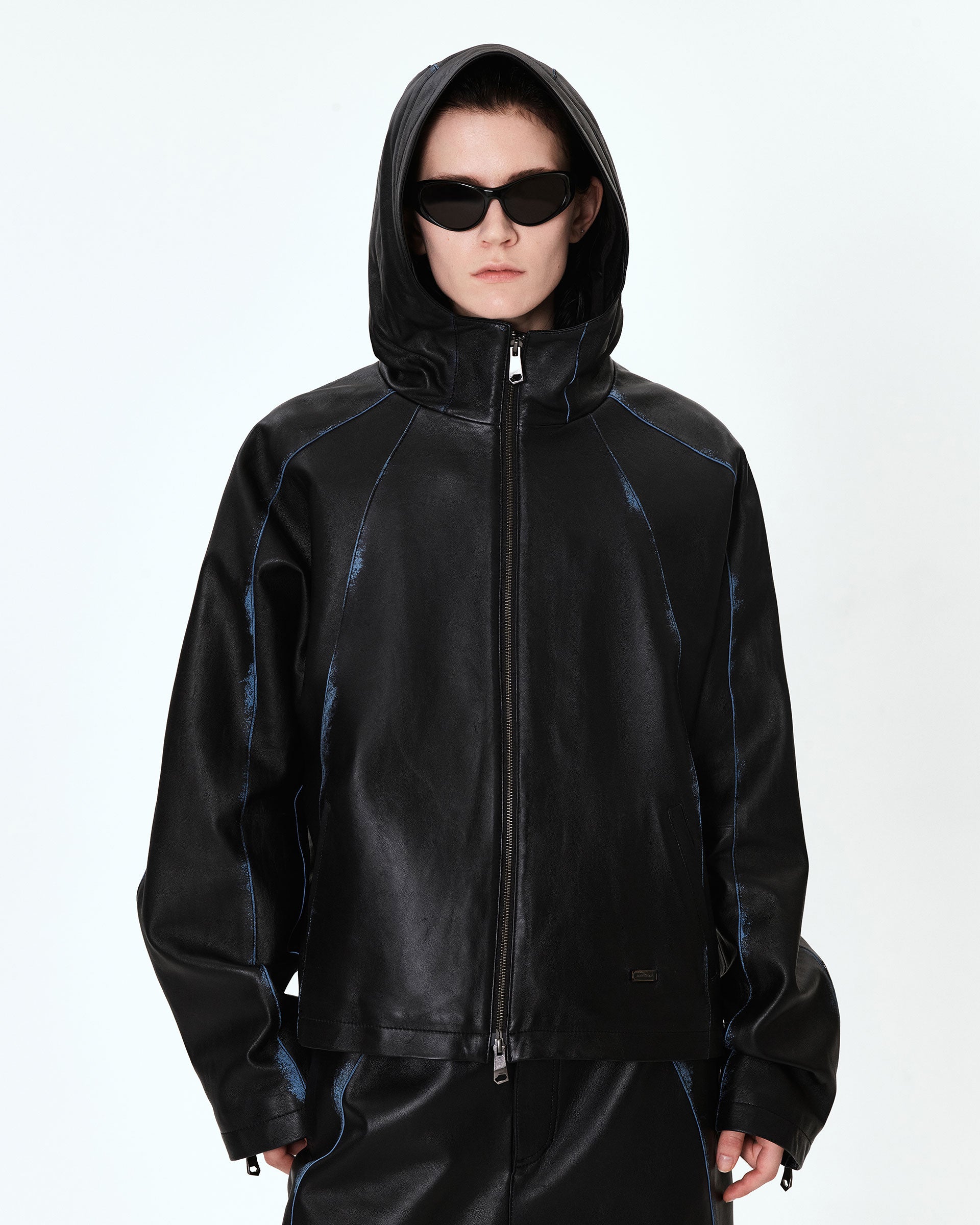 Ader Error - Burnid leather jacket (Noir) product image 2 | TRAB K-Fashion Australia