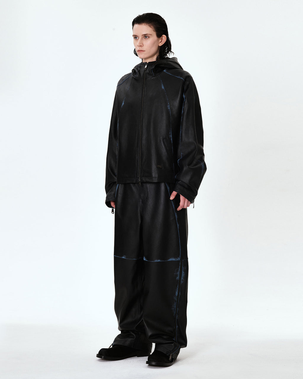 Ader Error - Burnid leather jacket (Noir) product image 4 | TRAB K-Fashion Australia