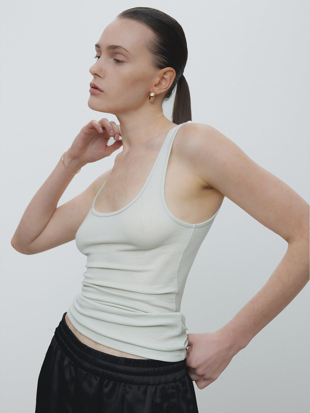 Tonywack - Tencel U-Neck Sleeveless (Mint) product image 2 | TRAB K-Fashion Australia