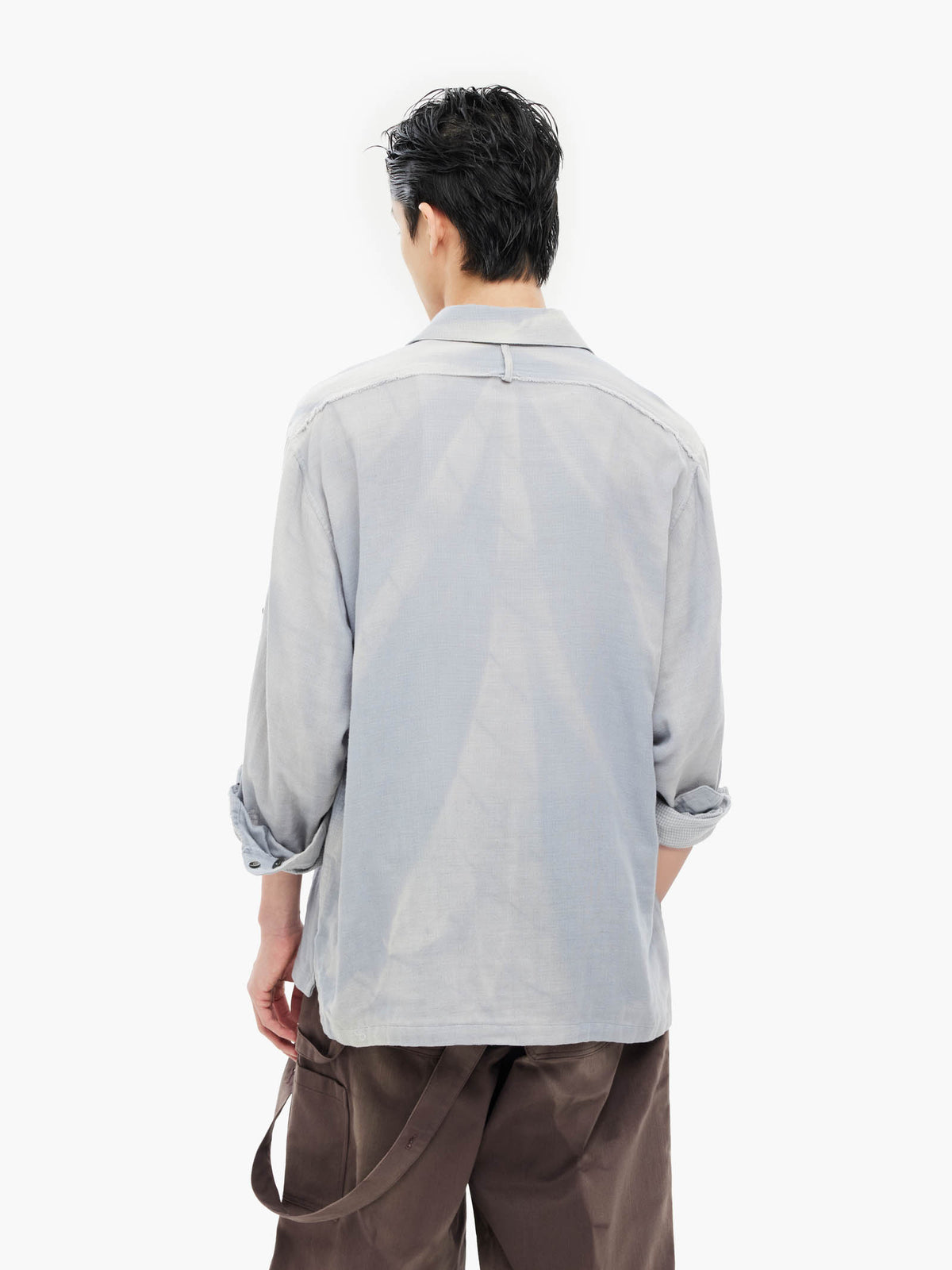 Jiyong Kim - Sun-Bleached Strap Detailed Shirt (Grey) product image 8 | TRAB K-Fashion Australia
