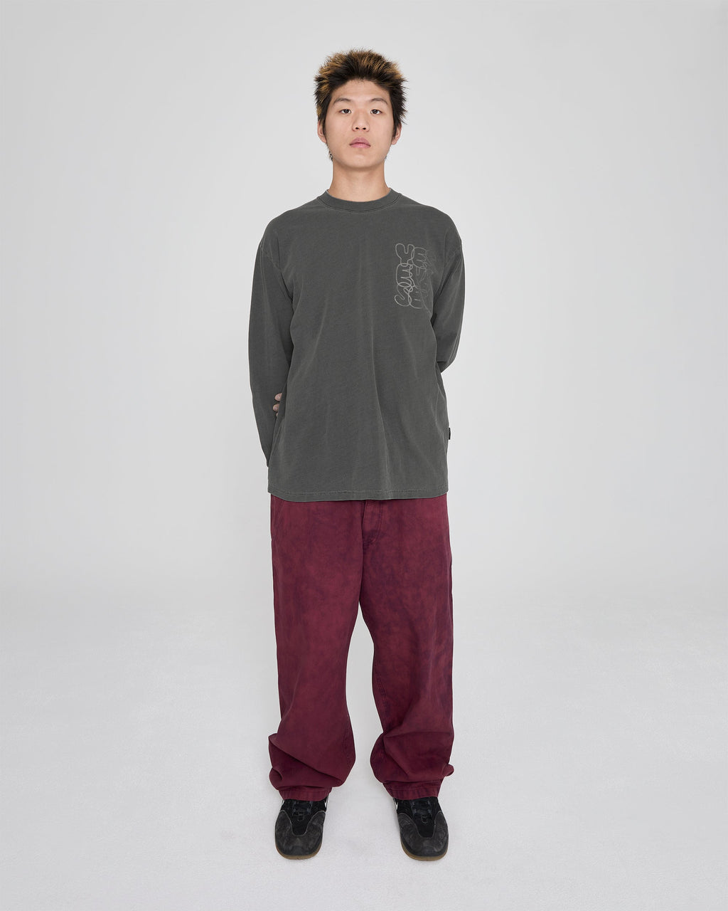 yeseyesee - Dyed Canvas Ramble Pants (Wine) product image 7 | TRAB K-Fashion Australia